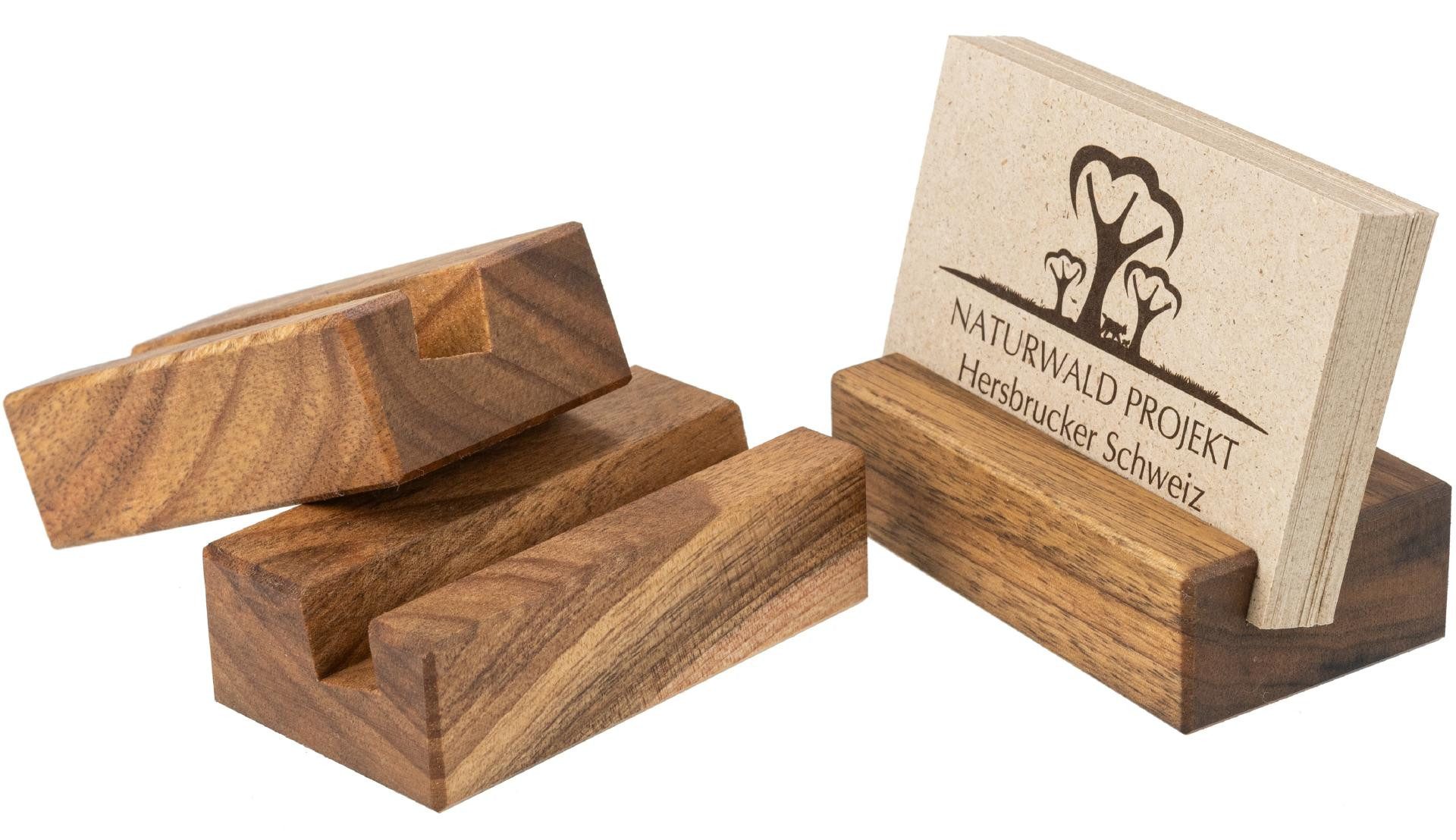 Holz Frank Visitenkarten Visitenkartenhalter aus geöltem Walnussholz