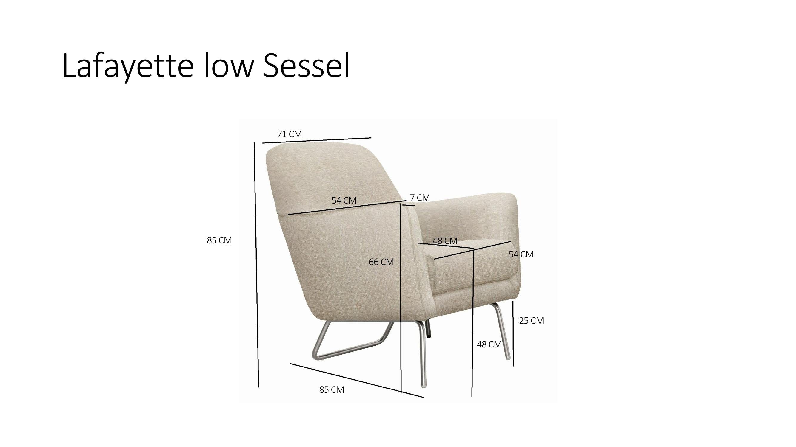 furninova Cocktailsessel Lafayette beigemeliert Low