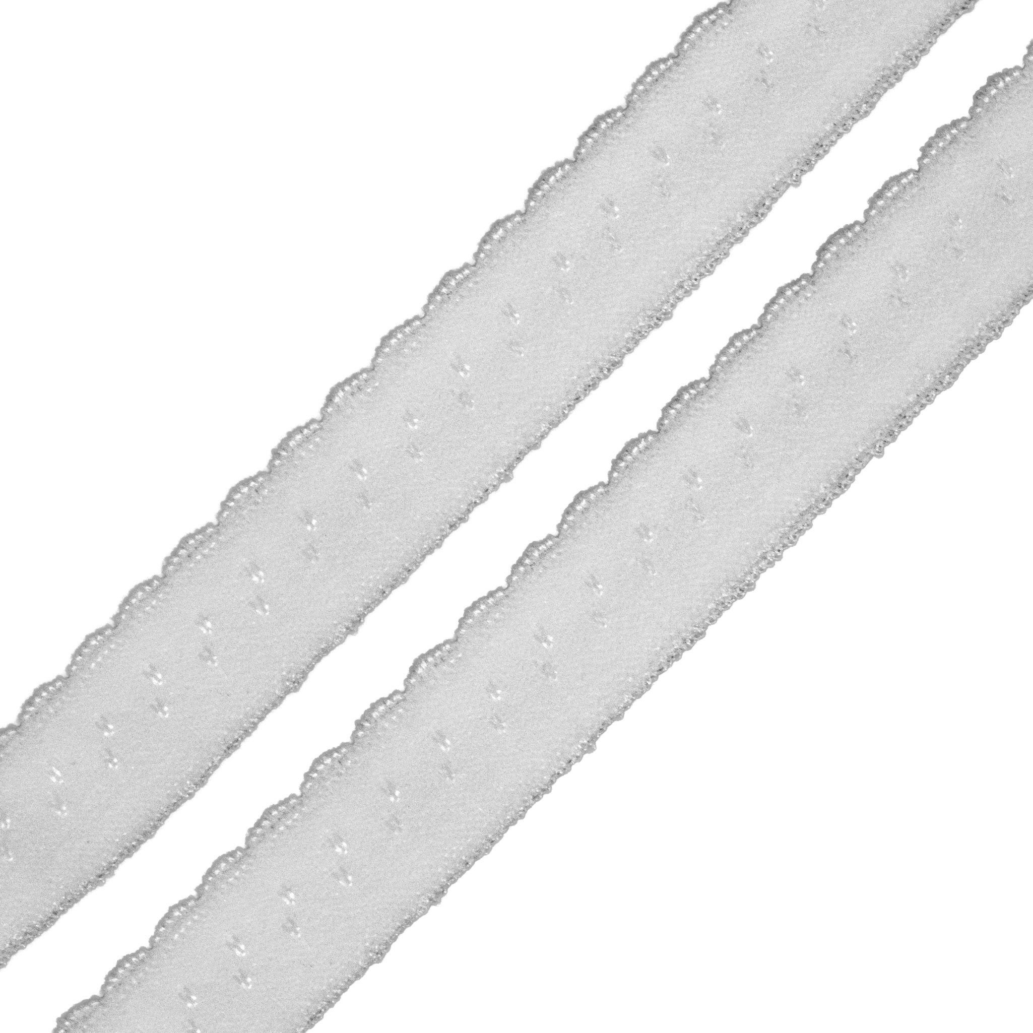 maDDma Bastelband Wäschegummi Faltgummi Ziergummi 12mm Faltgummi ab 1m Einfassband, weiß