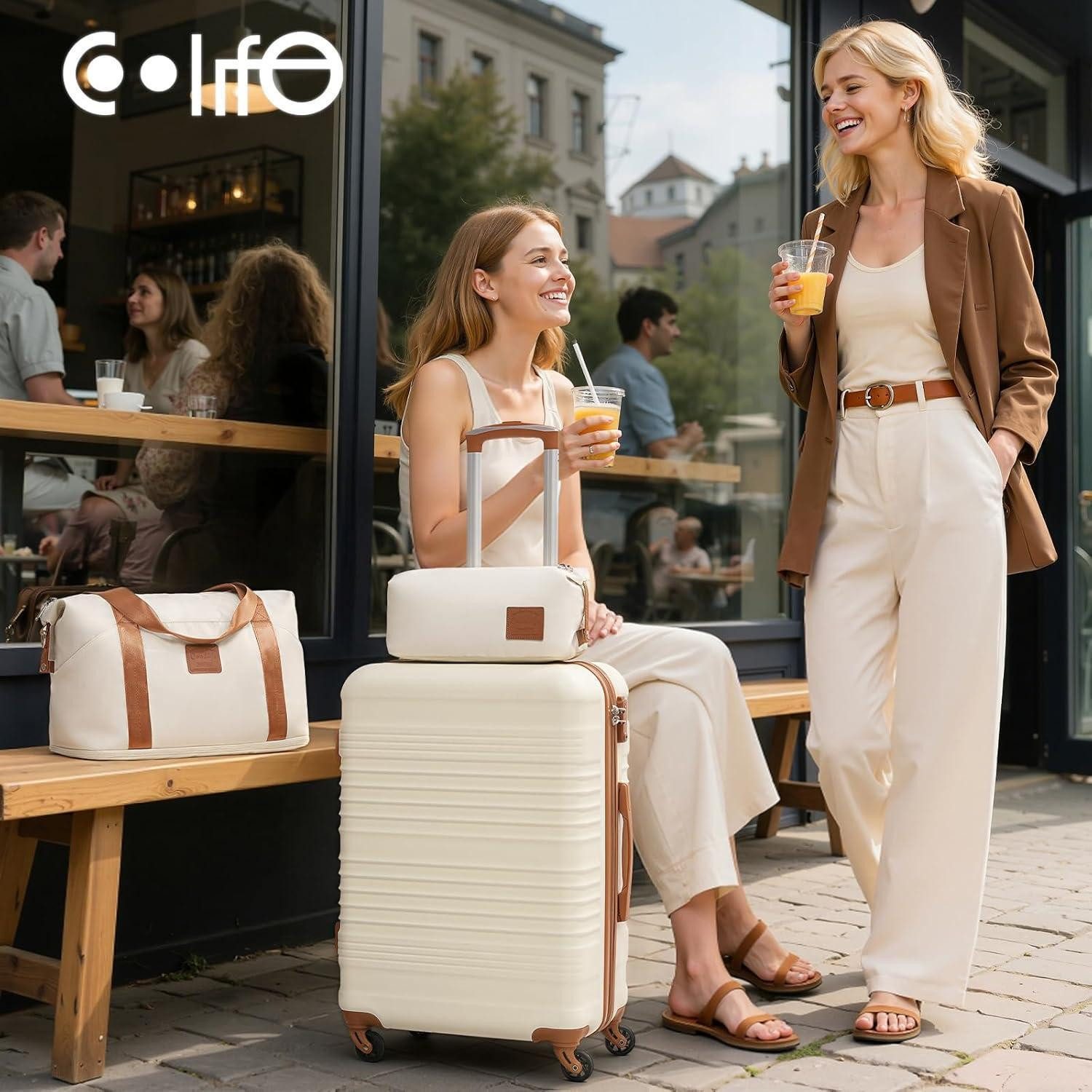 LuxusKollektion Kofferset Trolley Koffer-Set Hartschale Reisekoffer 4 Rollen TSA-Schloss