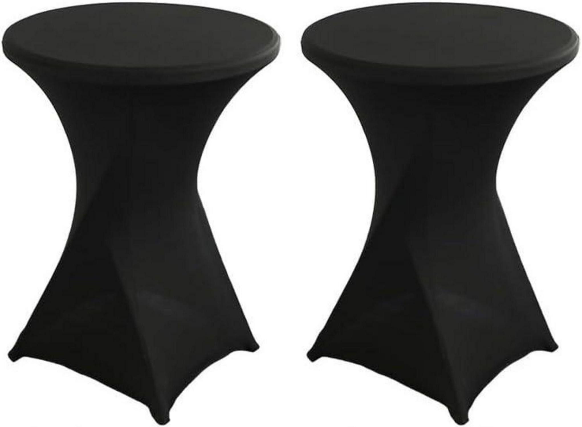 Hängedekoration Stehtischhussen 2er Set Schwarz Stretch Husse Ø70-75 x 110 cm