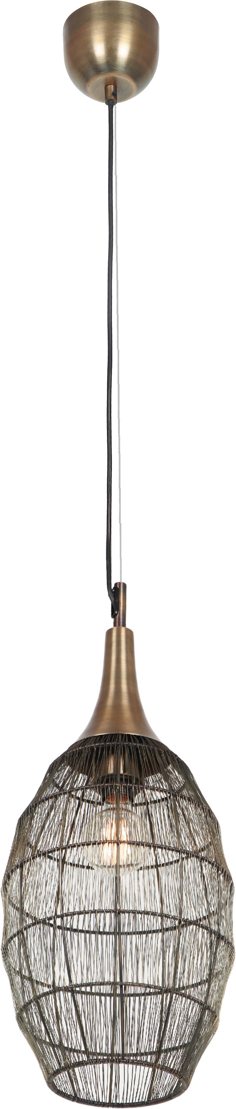 TRIO Leuchten Pendelleuchte SORAYA, 1-flammige Hängelampe mit Drahtgeflecht Lampenschirm, Leuchtmittel wechselbar, warmweiß - kaltweiß, exkl 1xE27 max 10W Höhe bis 150 cm einstellbar Hängeleuchte Wohnzimmer