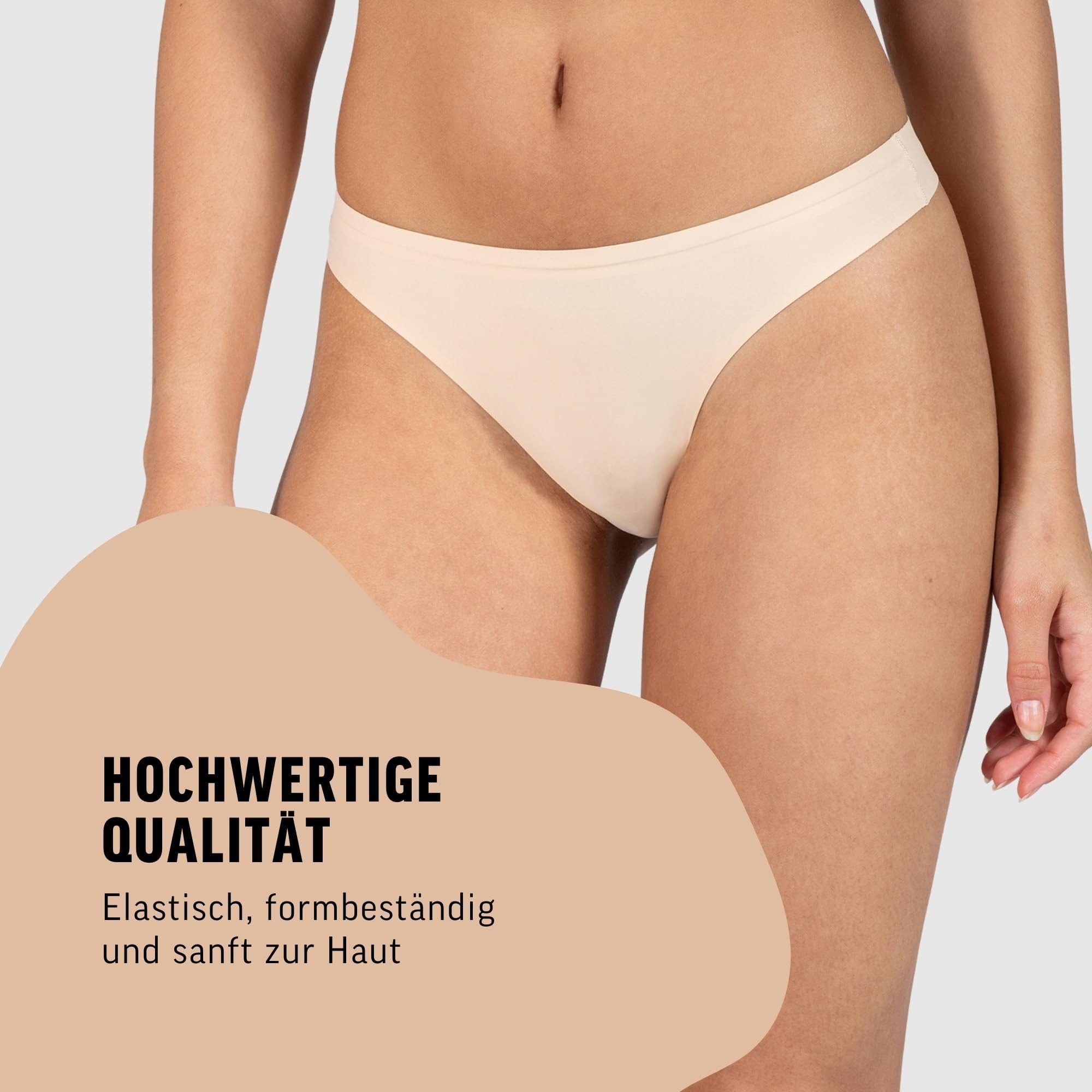 Smilodox String Felisha 3er Pack, String Tanga, Seamless Unterhose mit normalem Bund Nahtlose rutschfeste & blickdichte Unterwäsche, Eleganter Taillenslip