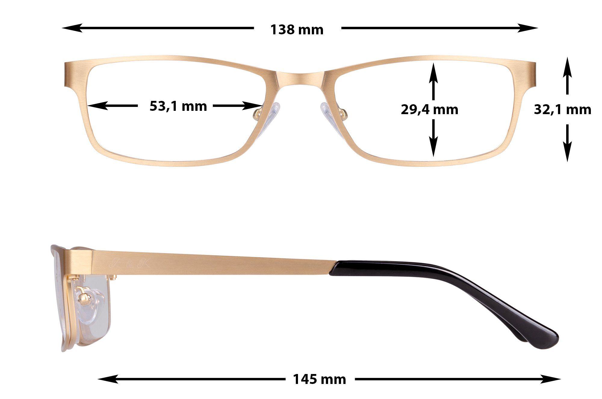 Edison & King Lesebrille Elements, entspiegelte Brille mit Metallrahmen