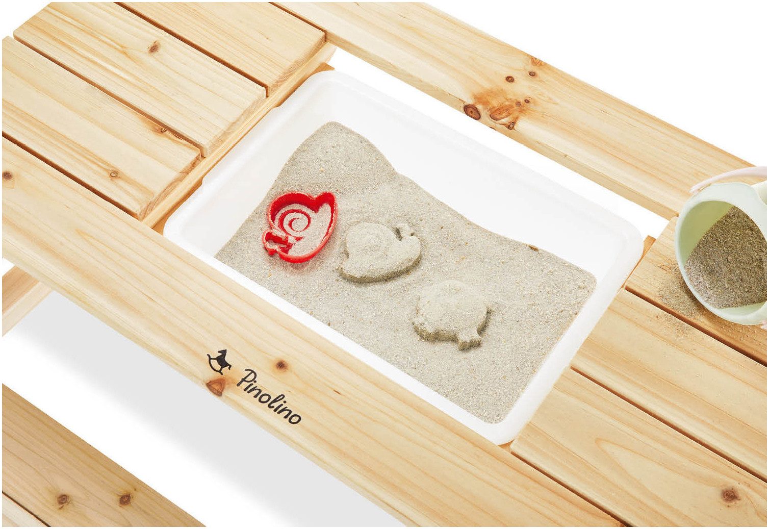 Pinolino® Kindersitzgruppe Spieltisch Knut, natur, auch passend für Spielhaus Knut