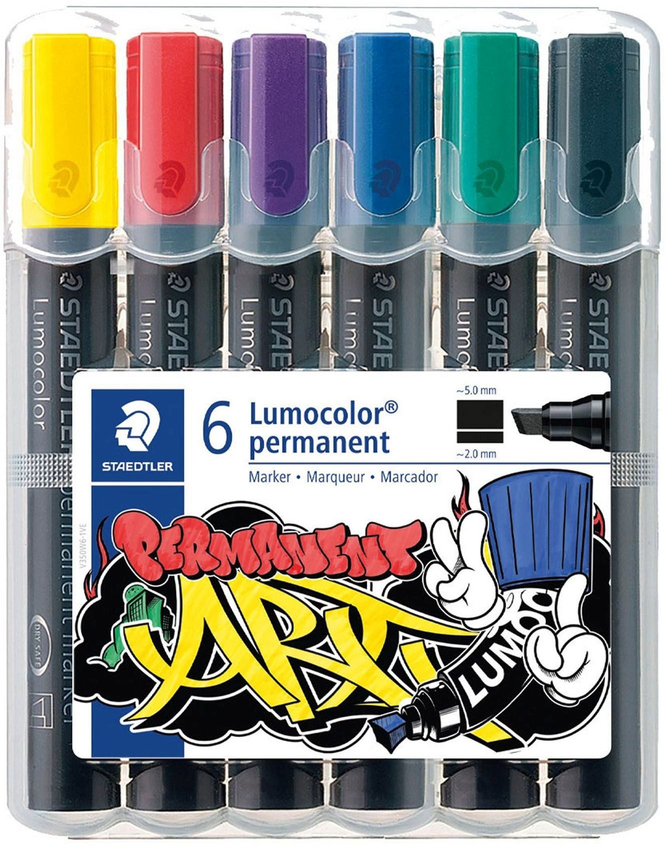 STAEDTLER Permanentmarker Permanentmarker Lumocolor 2-5mm VE=6 Farben