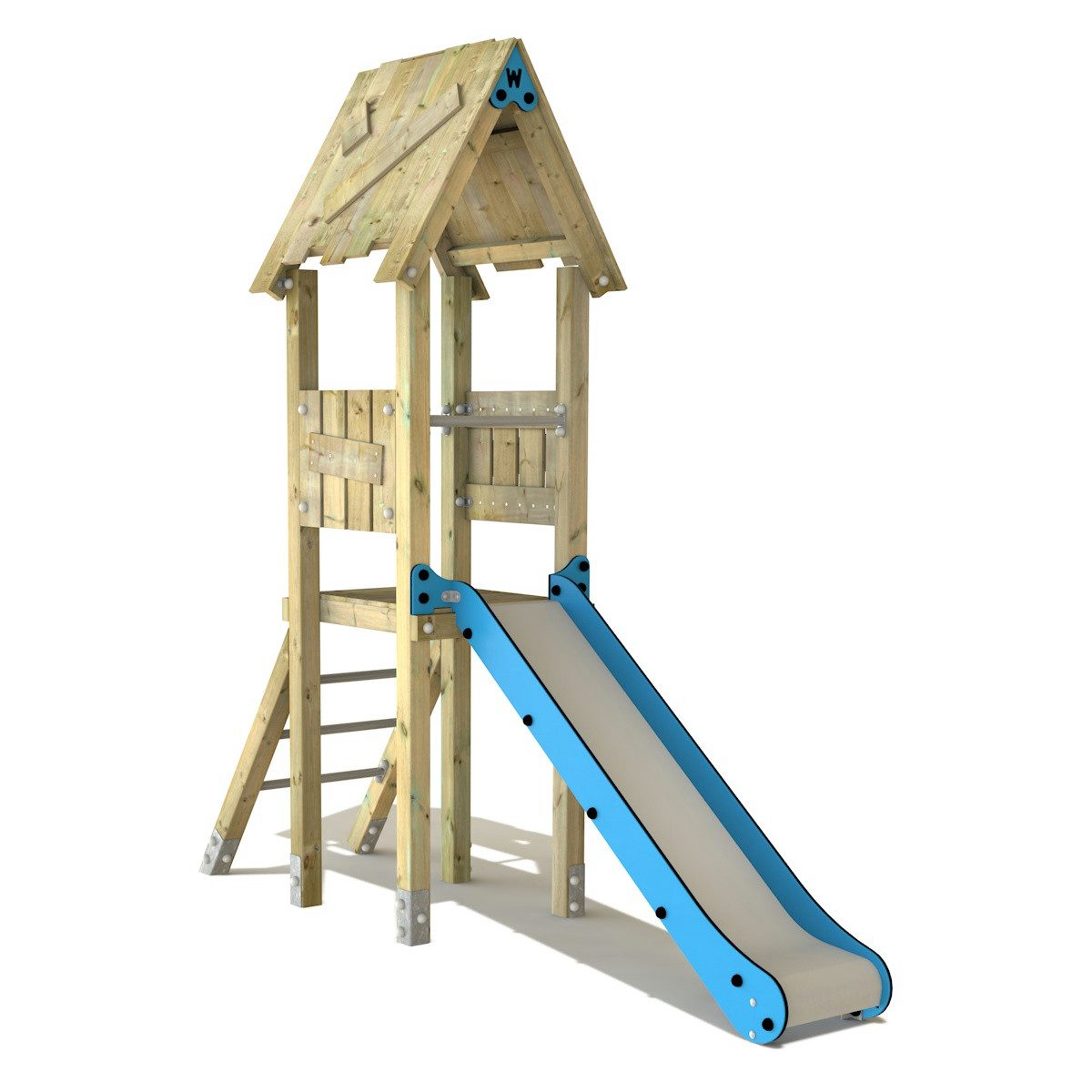 Wickey Rutsche PRO Thrill – Perfekt für intensiven Gebrauch, (inklusive Befestigungsset für sicheren Stand auf Spielplätzen, mit wetterfester Holzverankerung & extra breitem Rutschbereich), Freistehende Rutsche, ideal für aktive Kinder, 10 Jahre Garantie