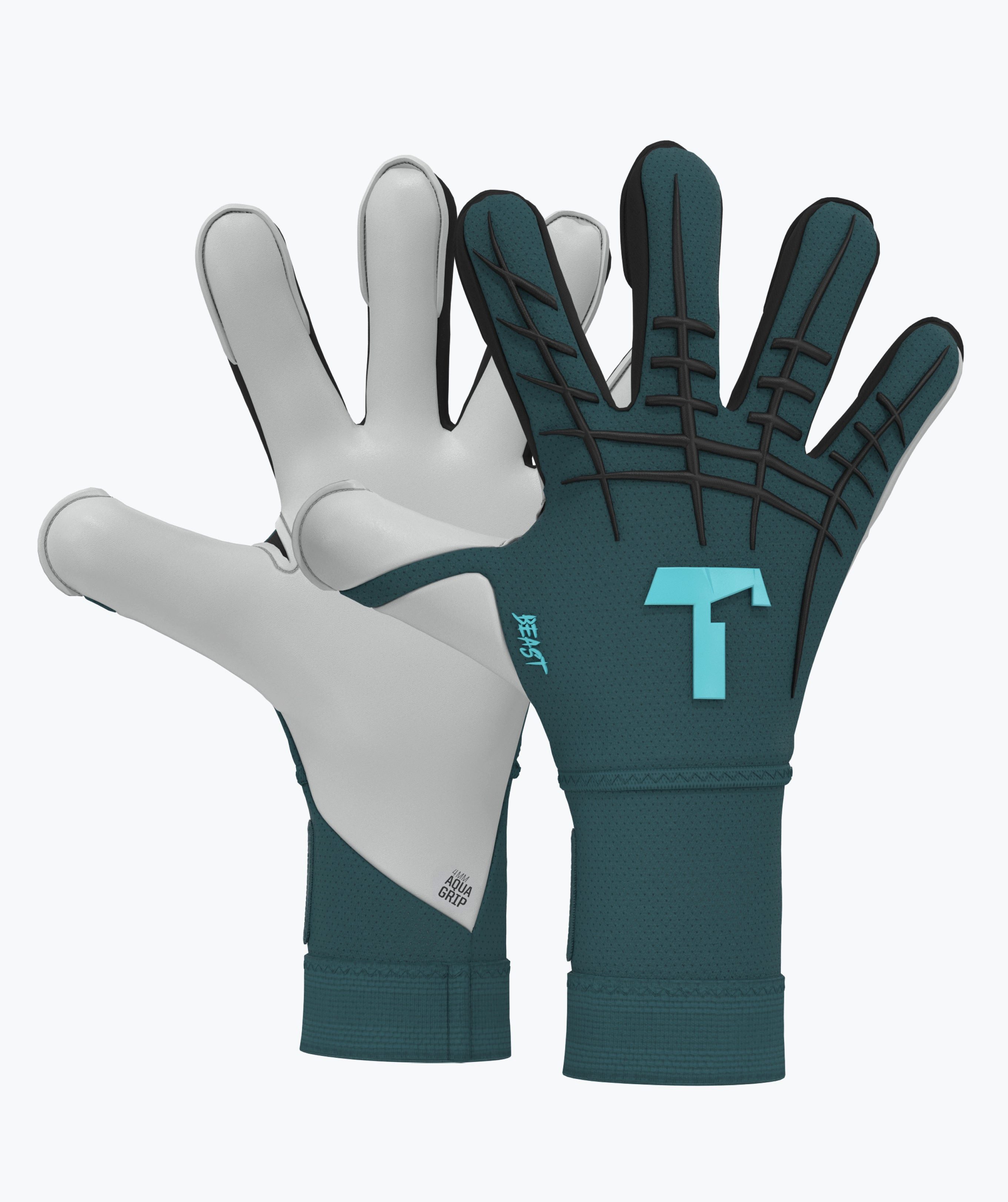 T1TAN Torwarthandschuhe Erwachsene Petrol Beast 3.0 mit Fingerschutz