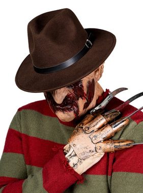 Metamorph Kostüm Cowboyhut Freddy braun, Brauner Hut für Westernhelden und Horrorfilm-Ikonen