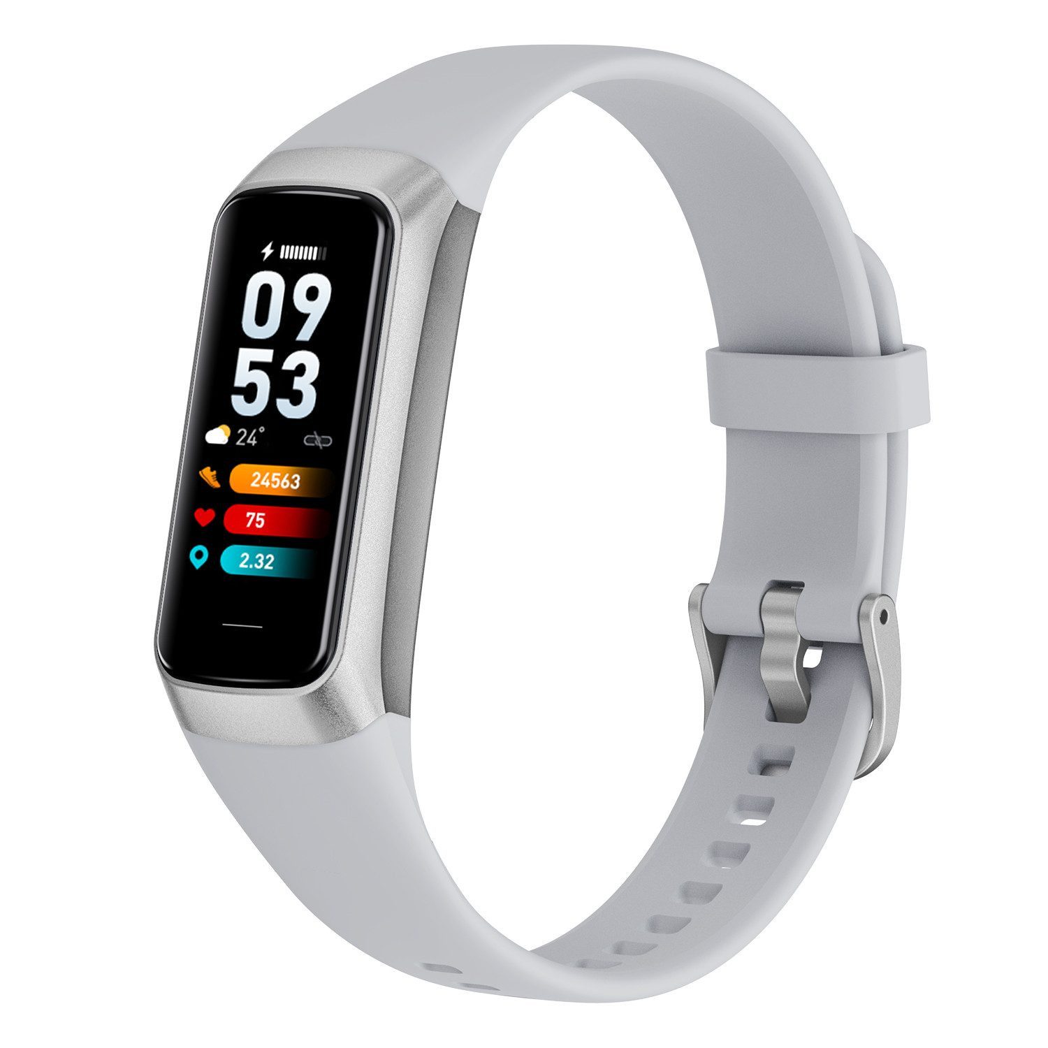 AURIVION Fitnessuhr Smartwatch mit Blutdruckmessung Smartwatch (1,9 cm/0,74 Zoll, Android,iOS) Set, 1-tlg., 1,1 Zoll Sportuhr mit Touchscreen & Fitness Tracker, Pulsuhr mit Schrittzähler für Android & iOS