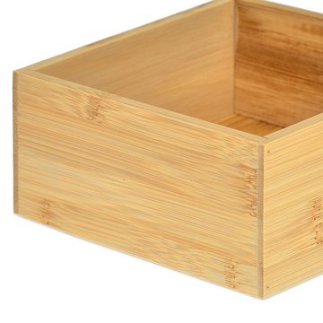 relaxdays Aufbewahrungsbox Ordnungsbox aus Bambus