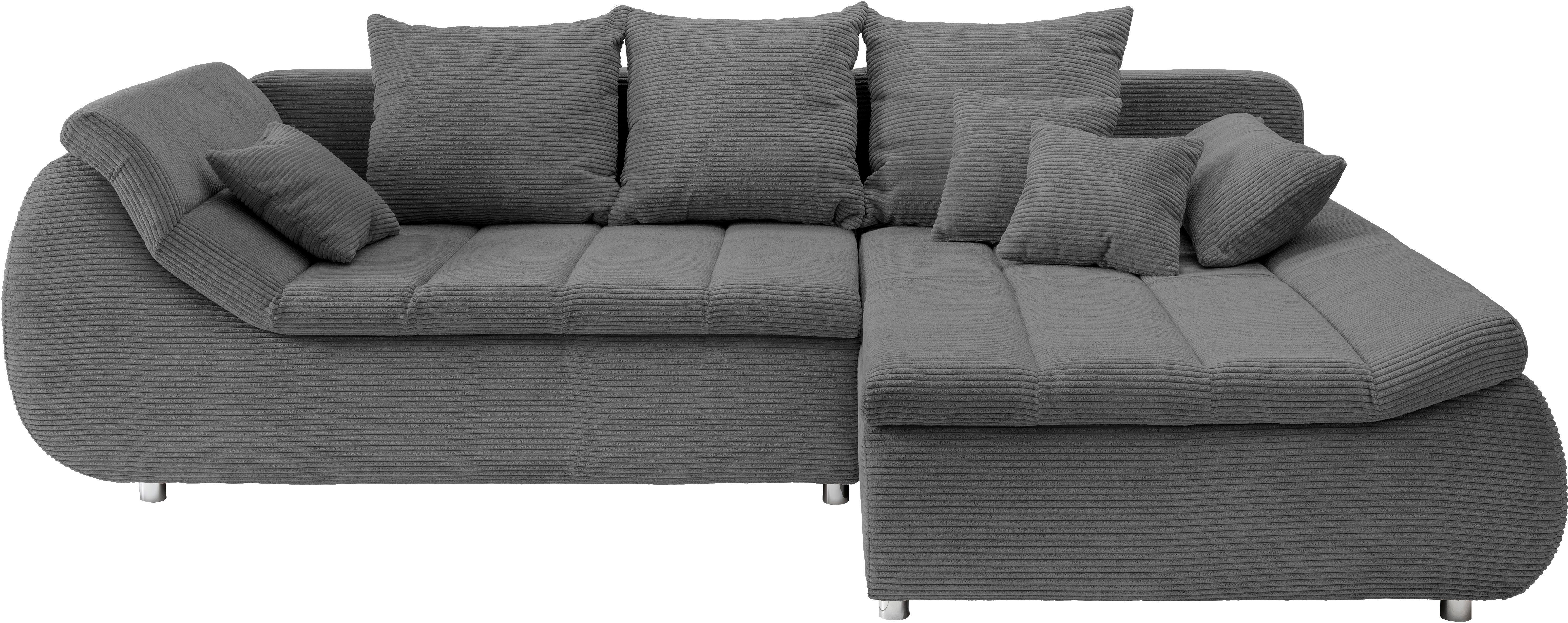 Home affaire Ecksofa Imola, bequem, aktuelle Steppung im Sitz, L-Form, Breite 270cm, wahlweise mit Bettfunktion