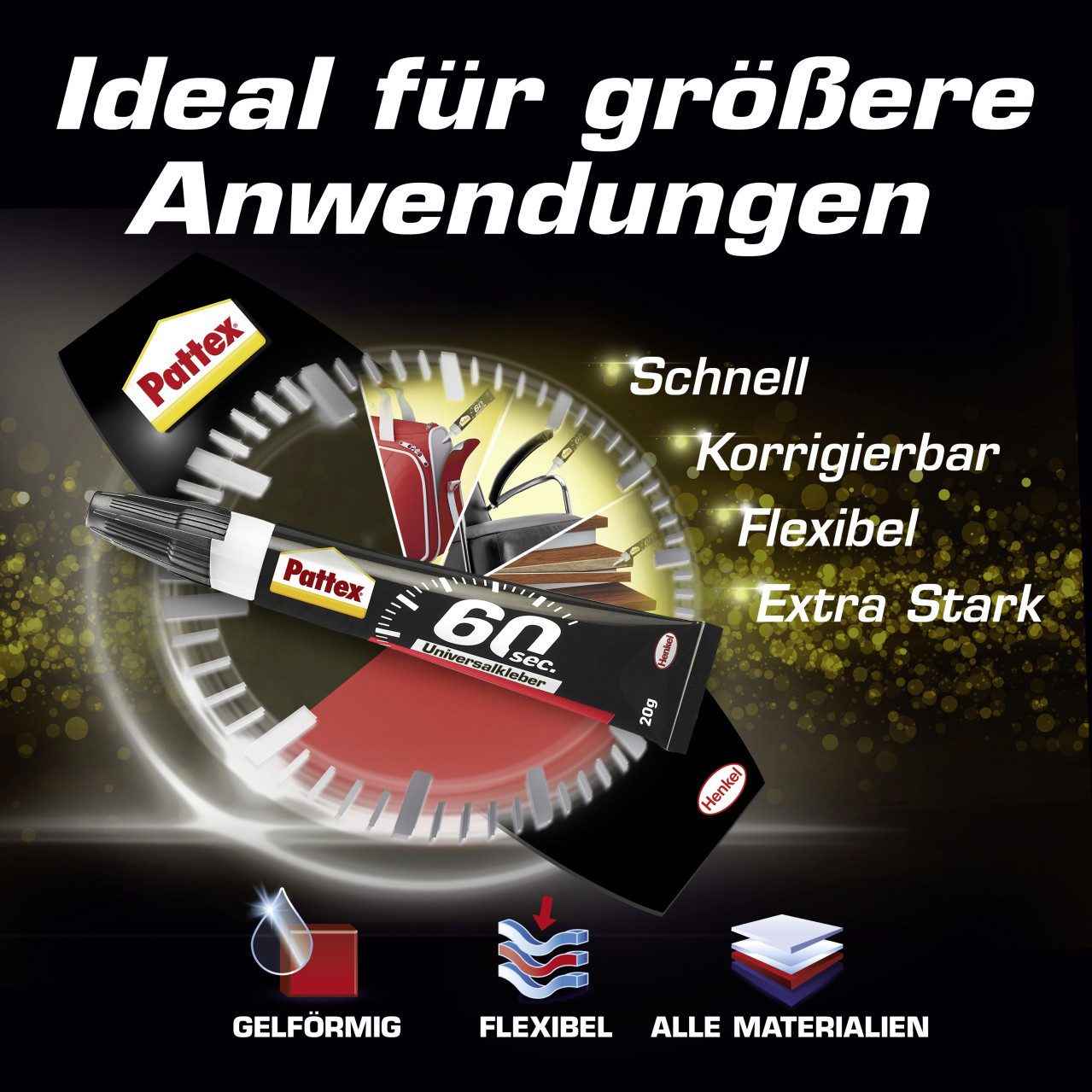 Pattex Klebstoff Pattex 60sec. Universalkleber 20 g Tube, klar &