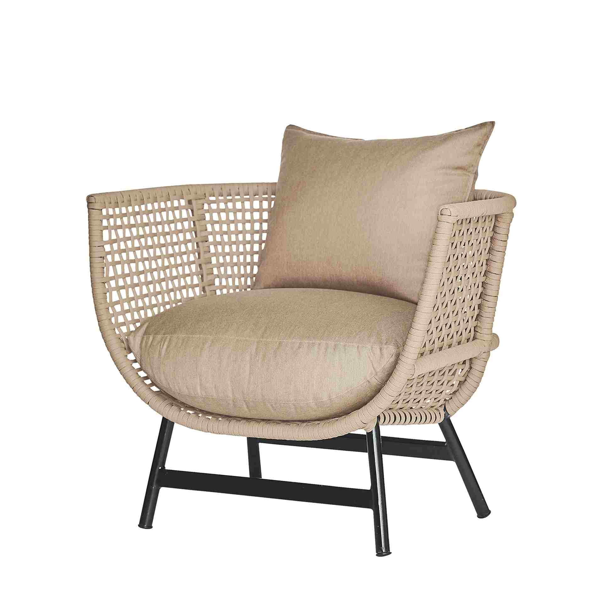 Gartensessel Suka aus Aluminium, Taupe