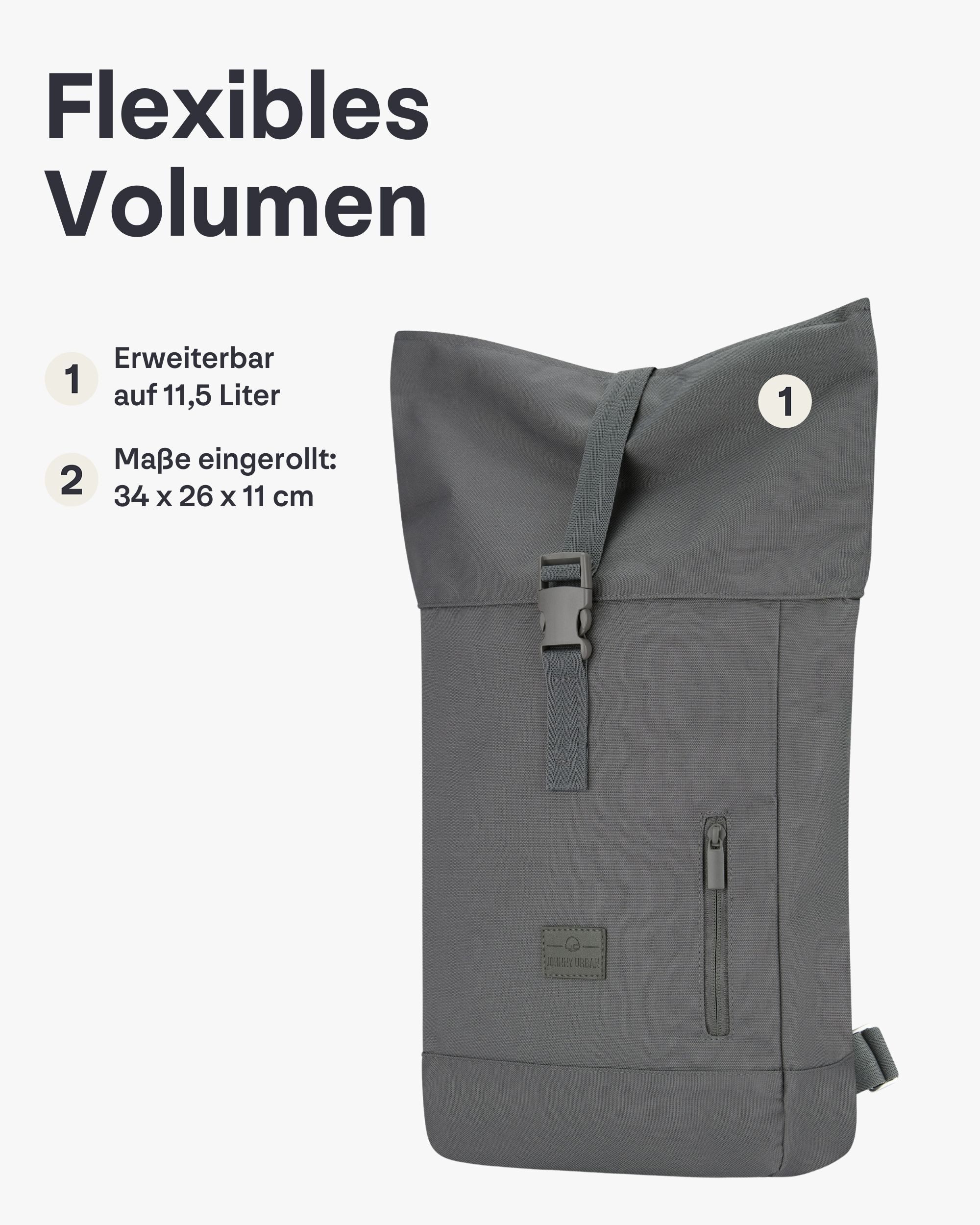 Johnny Urban Cityrucksack Robin Small, Rolltop Damen Herren (1-tlg), Wasserabweisend