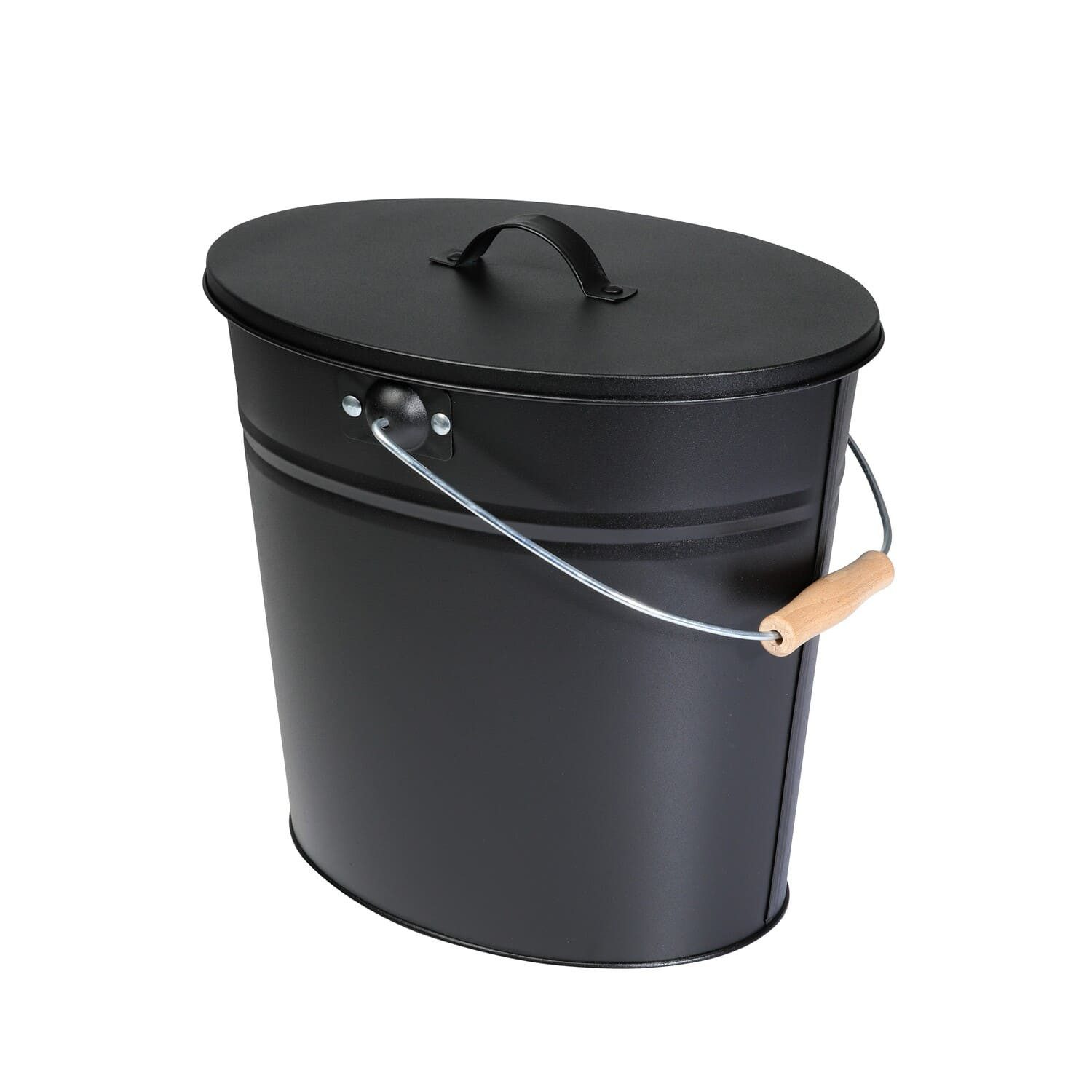 Kamino Flam Kohlekorb Ascheeimer KAMINO-FLAM mit Deckel, schwarz