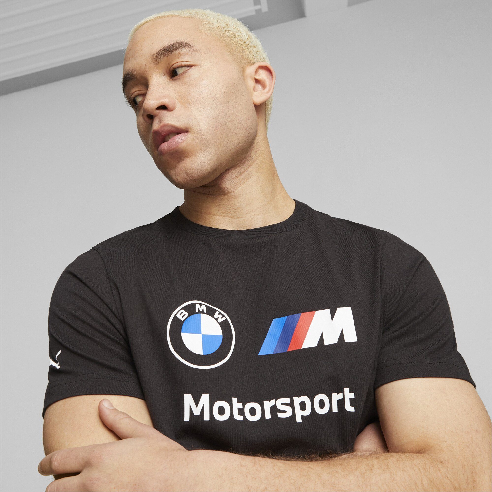 BMW Black T-Shirt ESS M Herren Motorsport PUMA Logo-T-Shirt