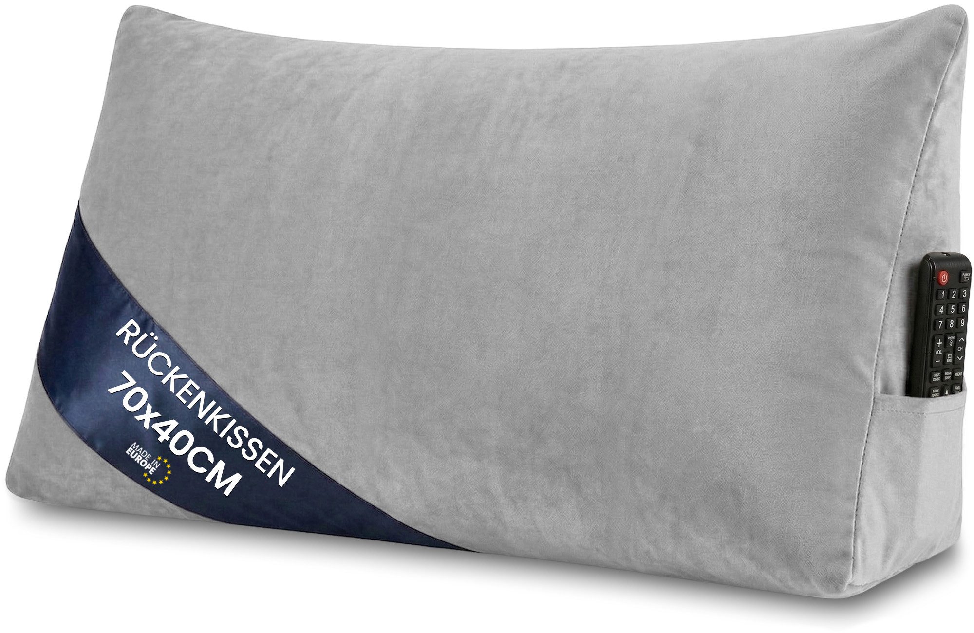 Amazinggirl Rückenkissen Keilkissen Cord Kissen 70x40 cm - Lesekissen für Bett Sofa und Couch