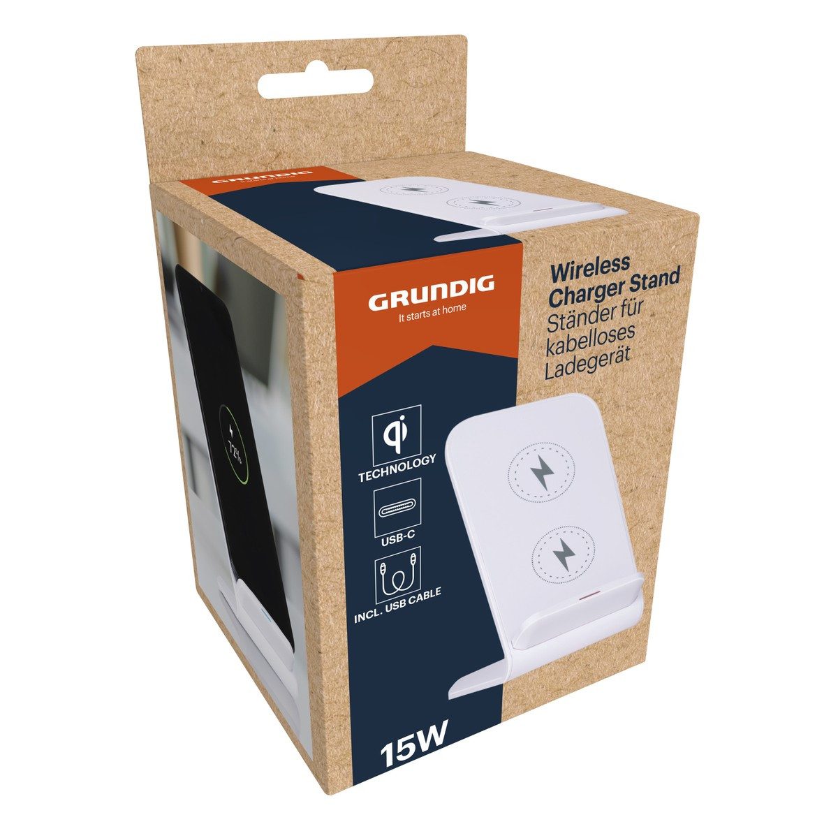 Grundig Grundig Wireless Ladeständer - 15W Rapid Breath USB-Ladegerät