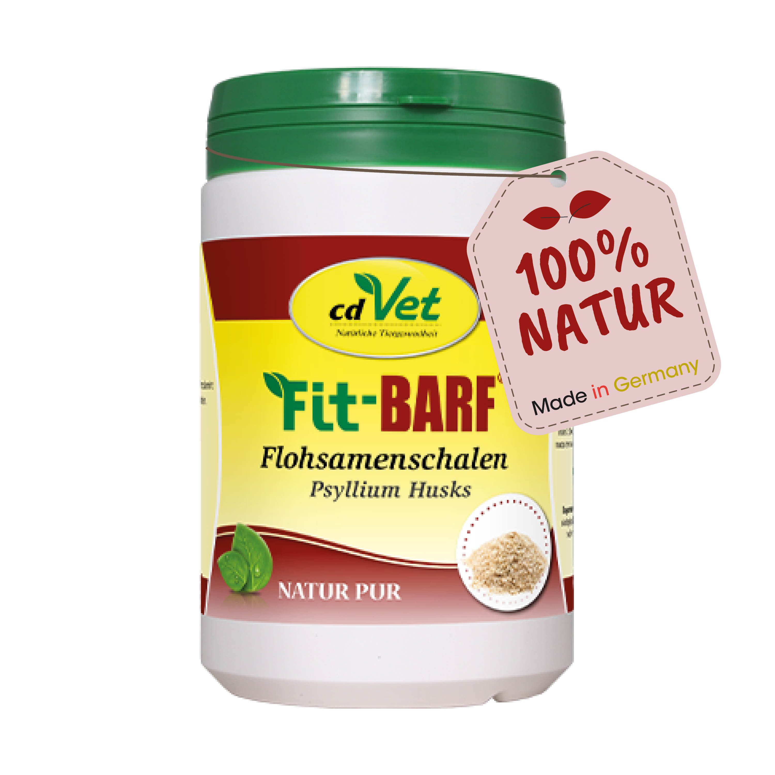 cdVet Fit-BARF Flohsamenschalen, Ergänzungsfutter für: Katzen, Hunde, besonders für leichfuttrige&empfindliche Hunde geeignet