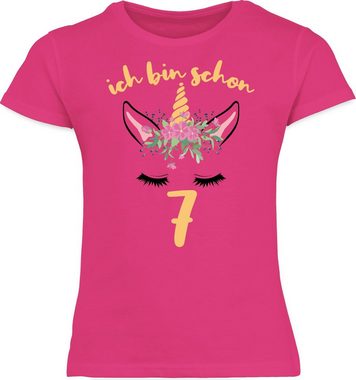 Shirtracer T-Shirt Einhorn - Ich bin schon sieben 7. Geburtstag