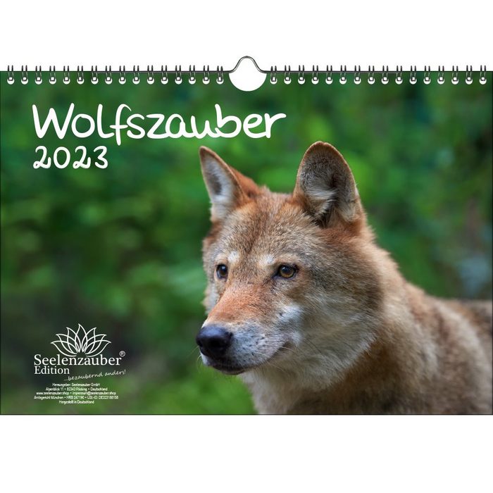Seelenzauber Wandkalender Wolfszauber DIN A4 Kalender für 2023 Wolf und Wölfe - Seelenzauber