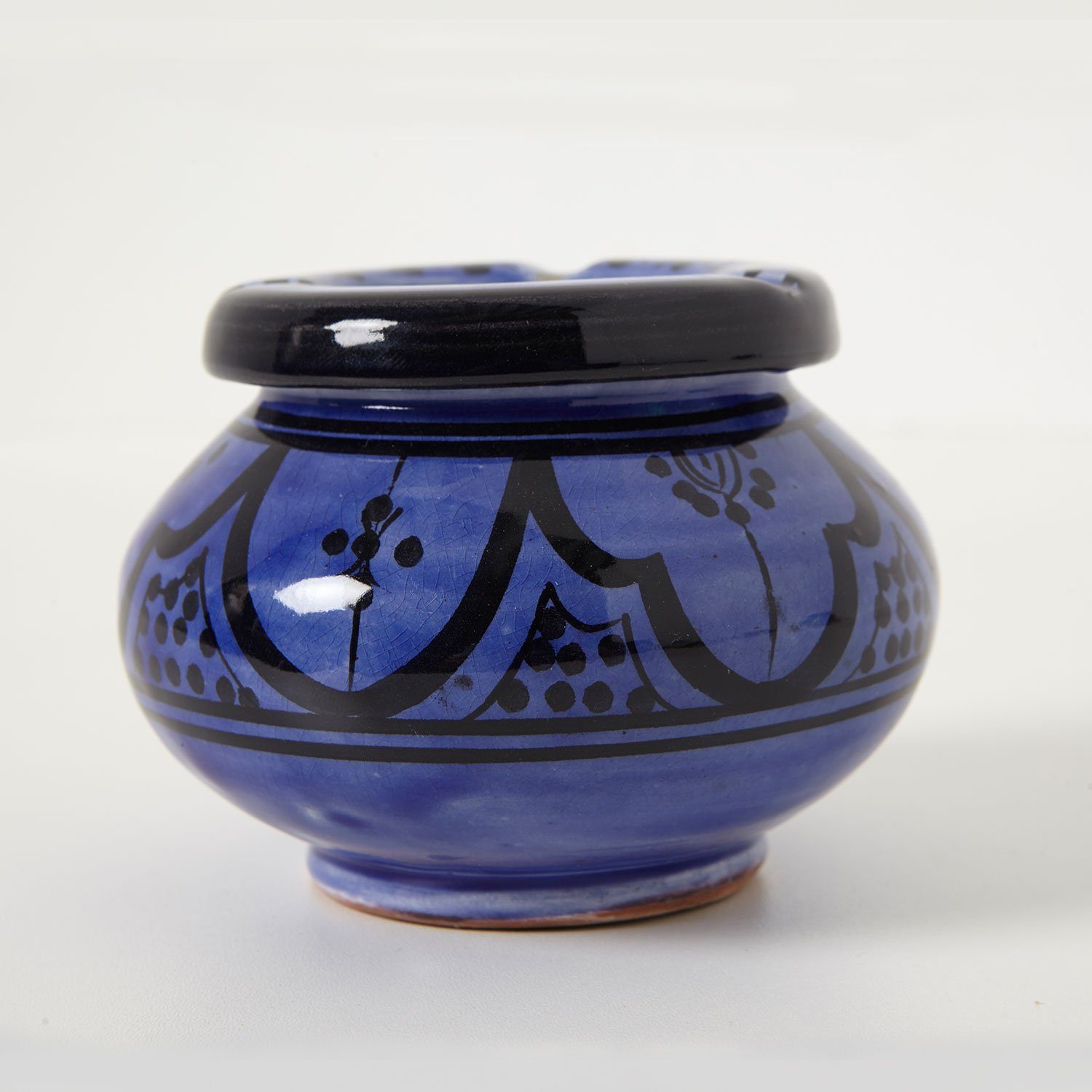 Casa Moro Aschenbecher Marokkanischer Keramik Aschenbecher Windaschenbecher handgetöpfert, handbemalt, Kunsthandwerk aus Marrakesch