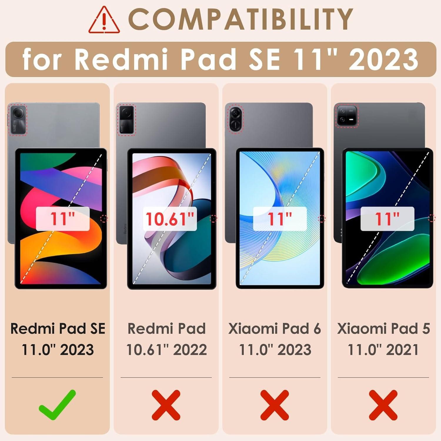 Tablet-Hülle Hülle Xiaomi Redmi Pad SE 11 Zoll 2023 mit S Pen Halter und