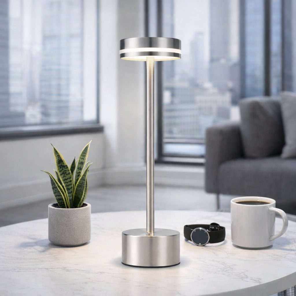 ZMH Tischleuchte kabellose Akku-Lampe und Nachttischlampe mit LED, 3 Lichtfarben, Touch-Steuerung, LED fest integriert, Warmweiß-Neutralweiß-Kaltweiß, mehreren Helligkeitsstufen und USB-C-Ladeanschluss