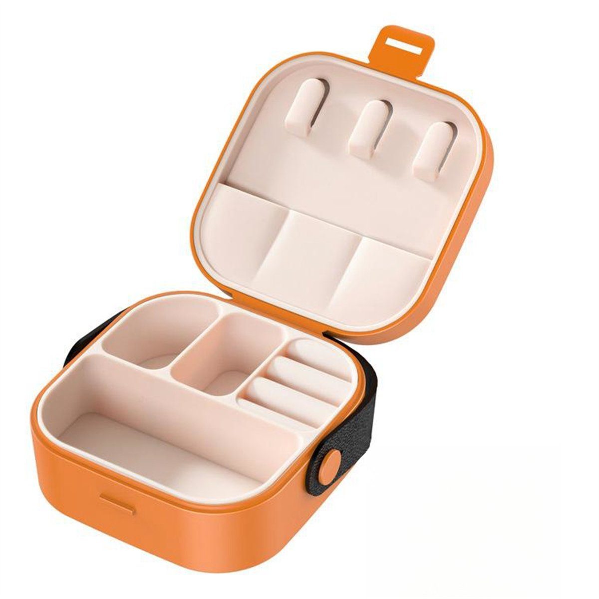 carefully selected Schmuckkassette Tragbare Schmuckaufbewahrungsbox mit separaten Schichten orange Farbe