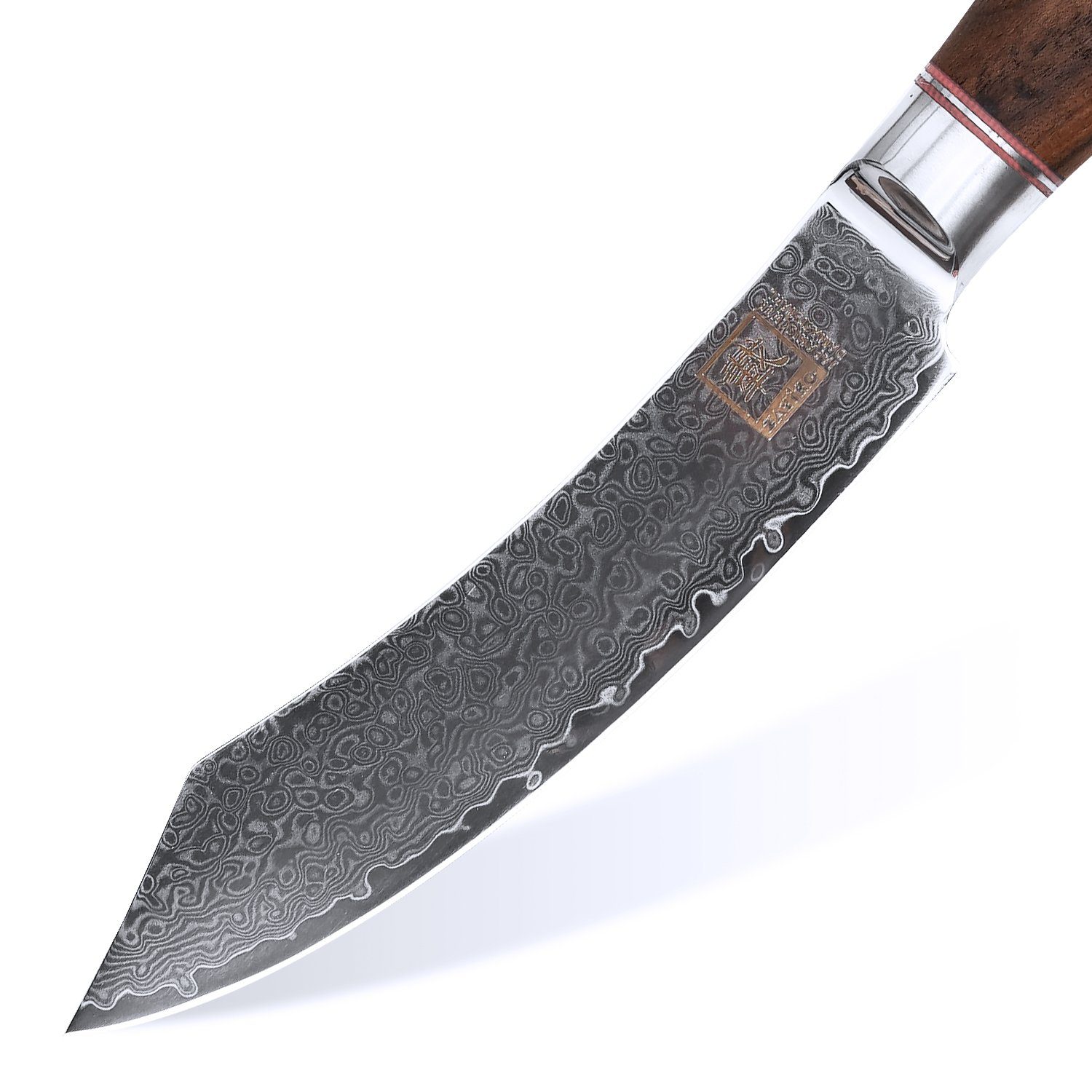 ZAYIKO Steakmesser Kurumi 4er Damastmesser-Set 12cm Klingen Nussbaumgriffe Holzbox