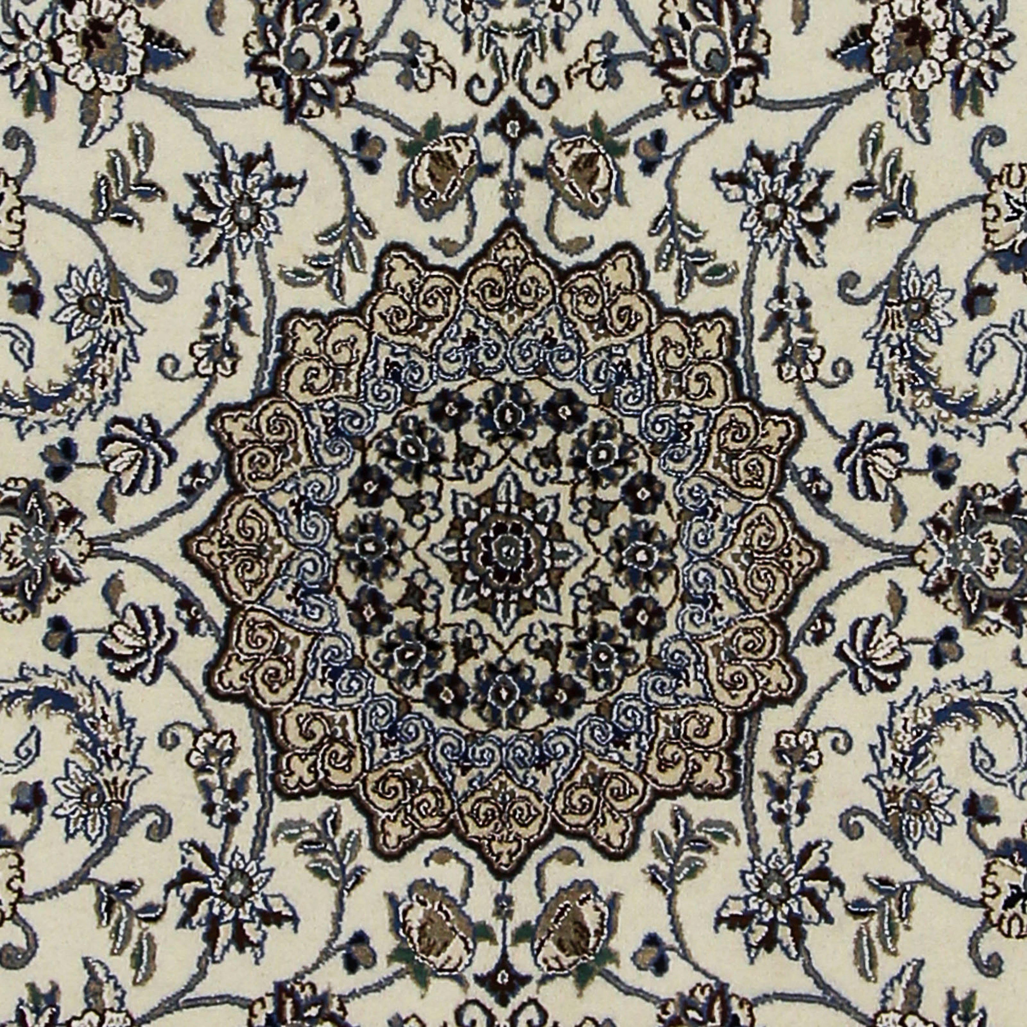 Orientteppich Perser - Nain Royal rechteckig, Handgeknüpft, Höhe: 215 126 Zertifikat morgenland, - mm, - - Einzelstück 10 x cm beige, Wohnzimmer, mit