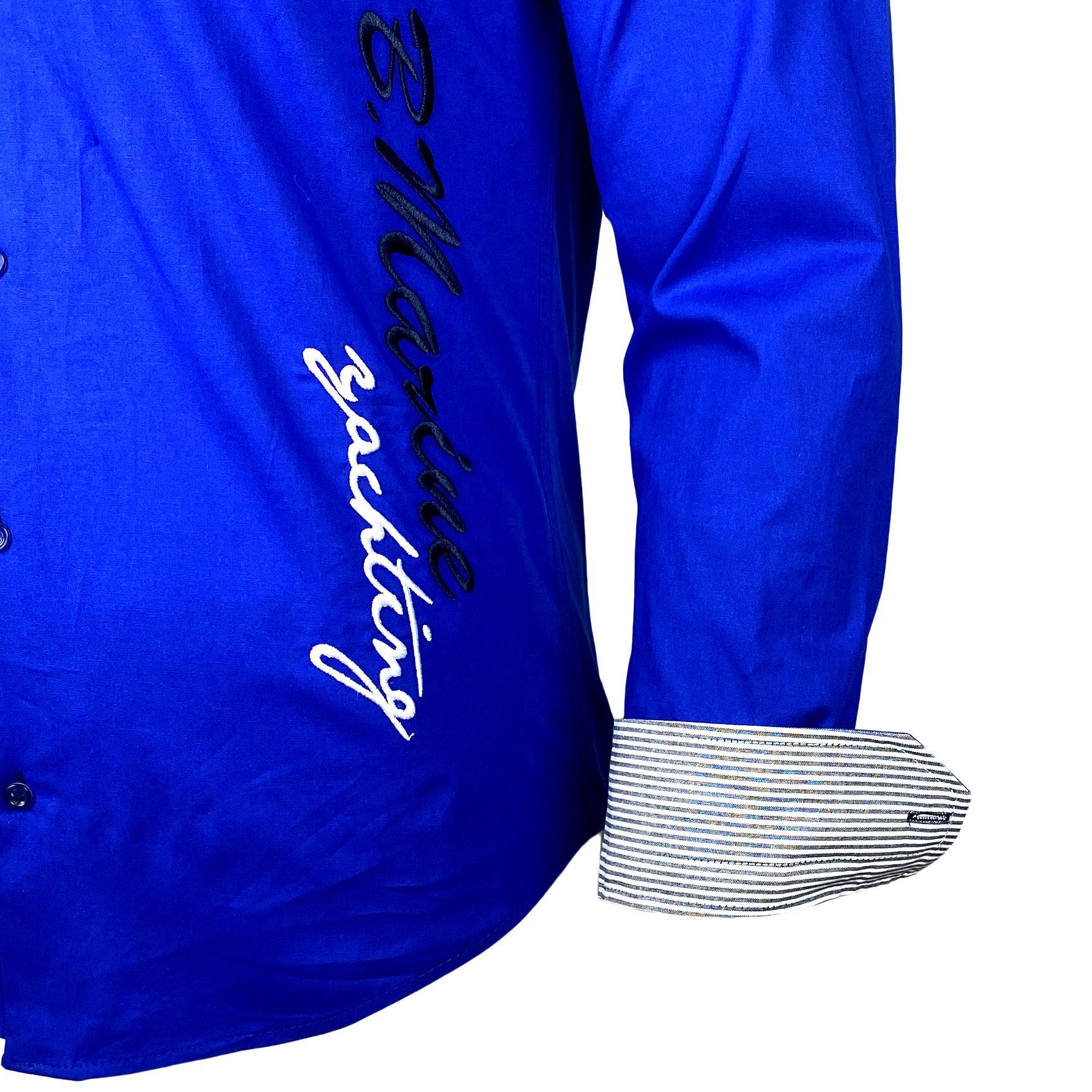 Baxboy Langarmhemd Baxboy Edel Dezent Herren Hemd Stickerei Hemden Kontrast Langarm B-508