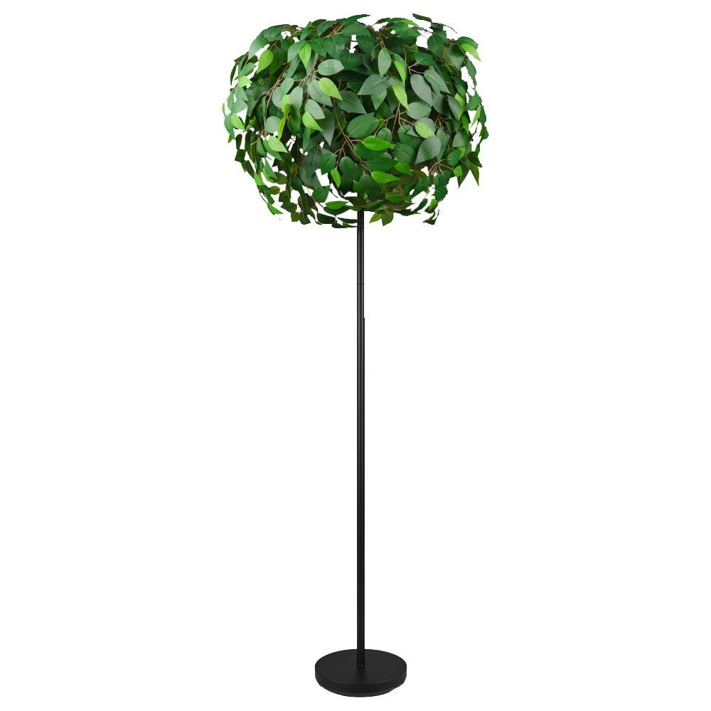 Reality Leuchten Stehlampe, Leuchtmittel nicht inklusive, Stehleuchte Wohnzimmerlampe 3 Flammig Blätter-Design grün E14 H 180 cm