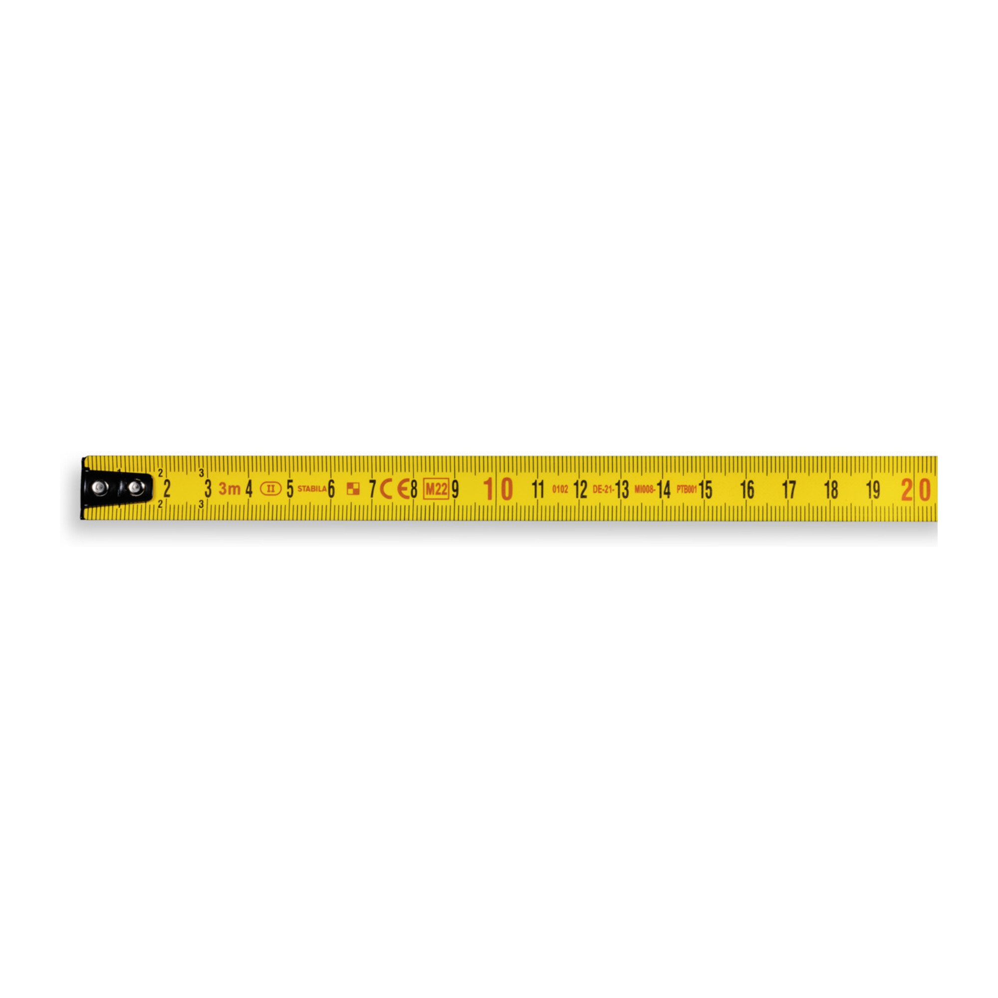 Stabila Maßband STABILA Taschenbandmaß BM 150, 3 m, Maßband mit metrischer Skala, Sich