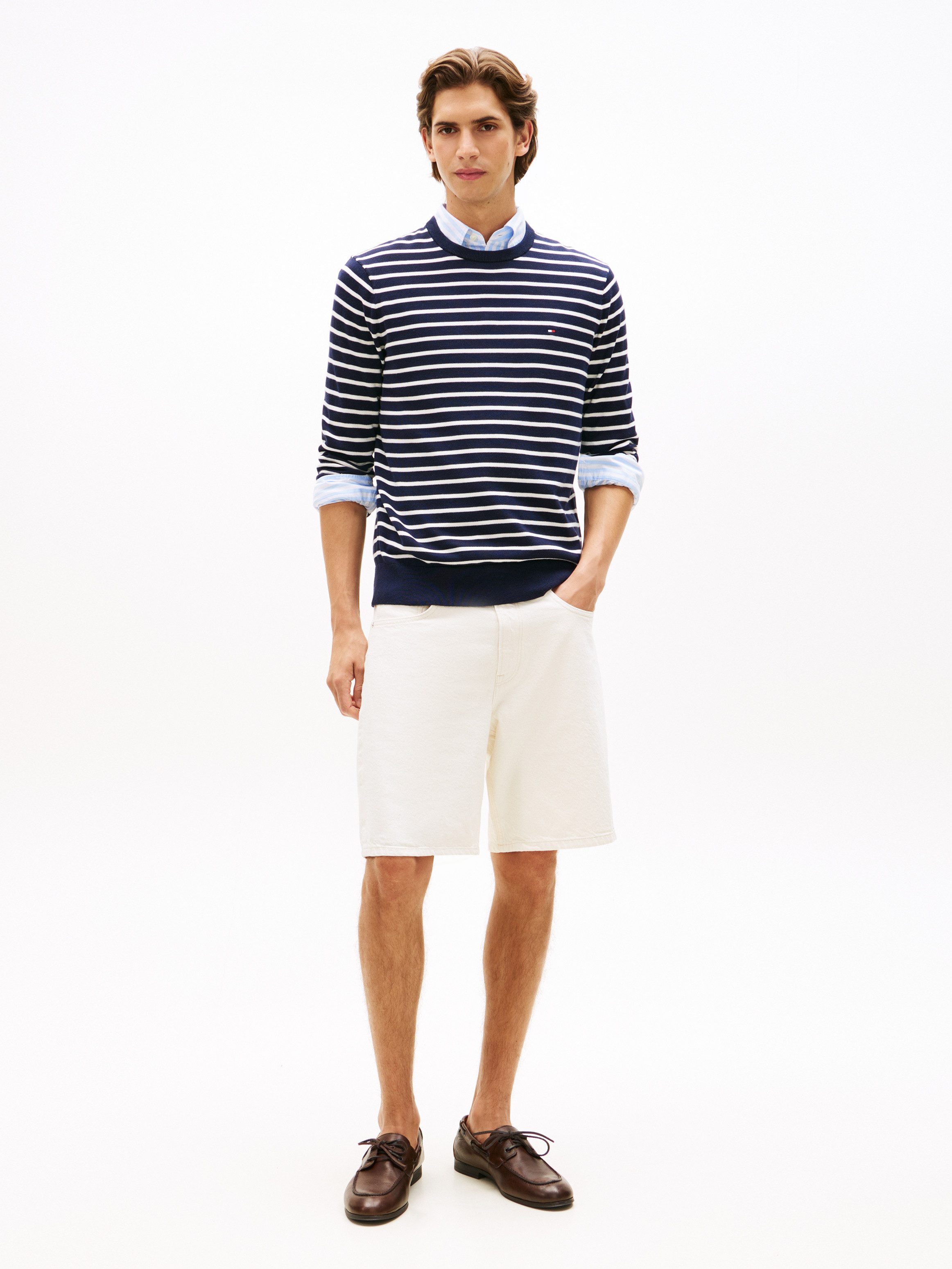 Tommy Hilfiger Rundhalspullover ESSENTIAL COTTON Crewneck Regular Fit Premium Mode