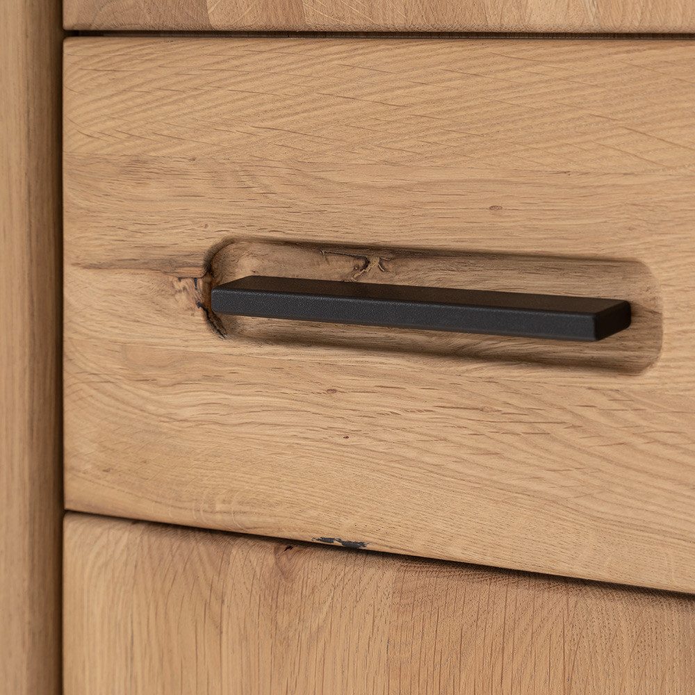 Lomadox Vitrine ANCONA-05 Vitrinenschrank, Eiche teilmassiv geölt