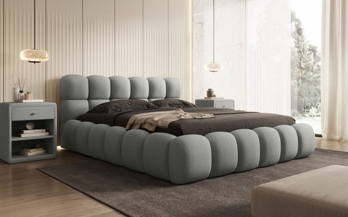 Luxusbetten24 Polsterbett Designer Polsterbett Boston Bouclé, mit Stauraum günstig online kaufen