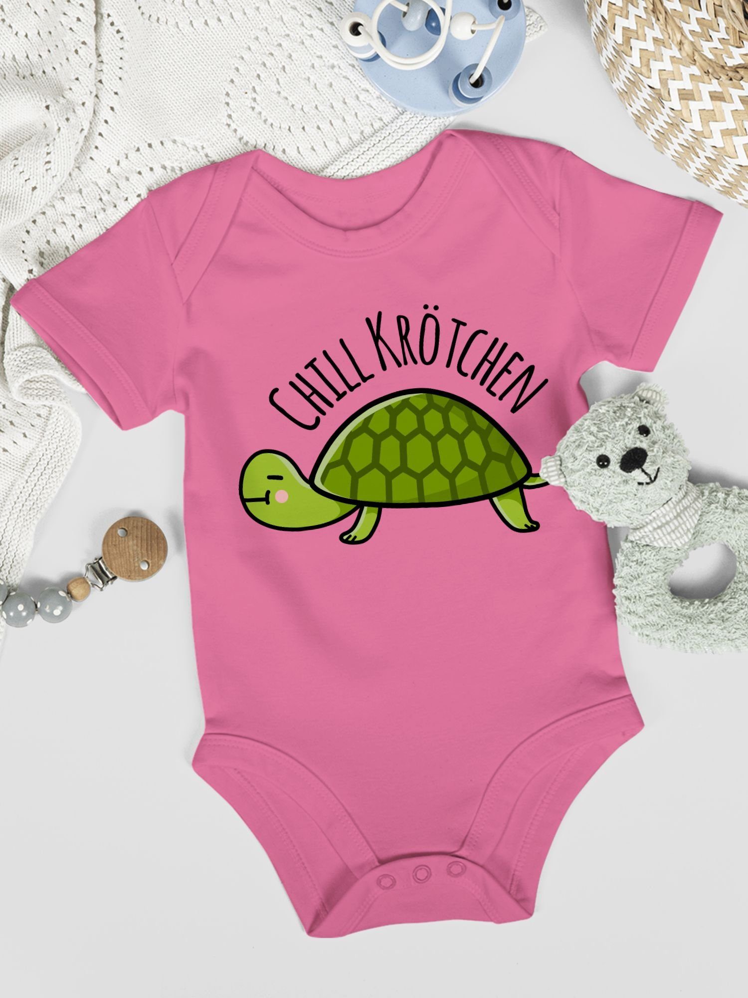 Shirtracer Shirtbody Tiermotiv Krötchen Print Schildkröte Pink Chill 2 Animal Baby