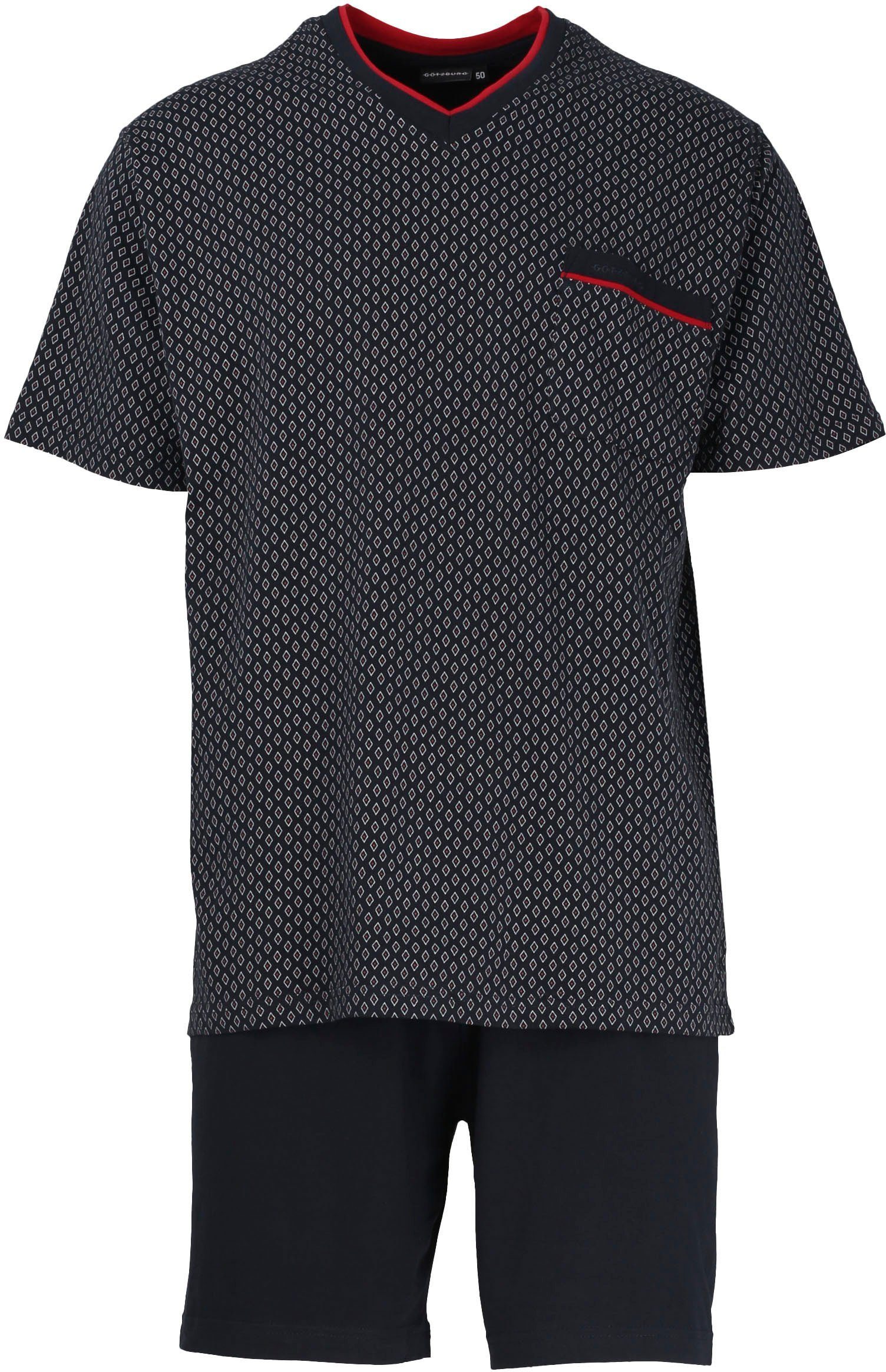 GÖTZBURG Shorty Manhattan (2 tlg) Kurzarm, V-Ausschnitt, kurze Hose, Baumwolle, weich – Bild 2 von 5