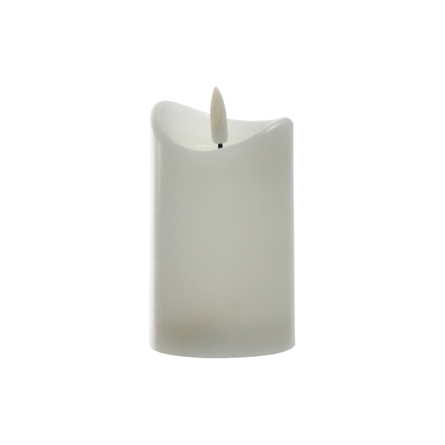 LED-Kerze Echtwachskerze elfenbein 12.5 Ø 7 cm mit Timer