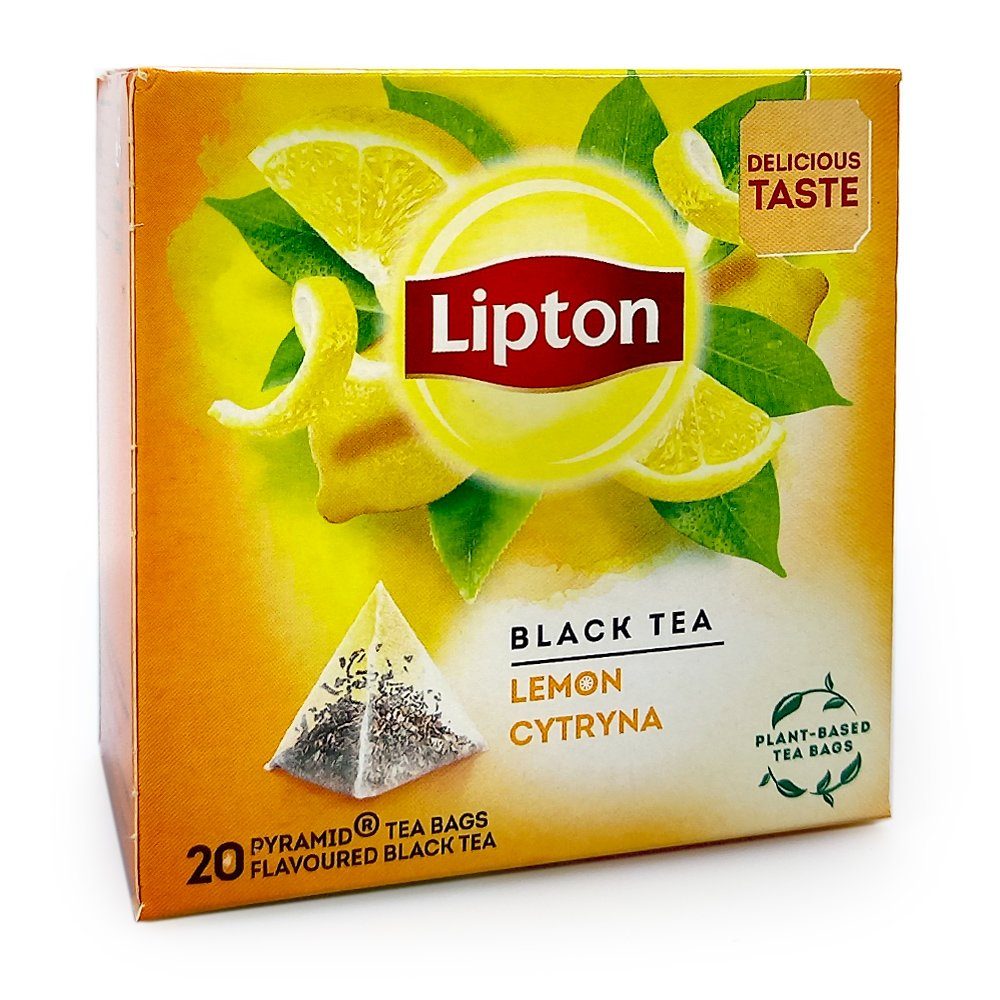 Unilever Teekanne Lipton Schwarztee Lemon, 20er Pack