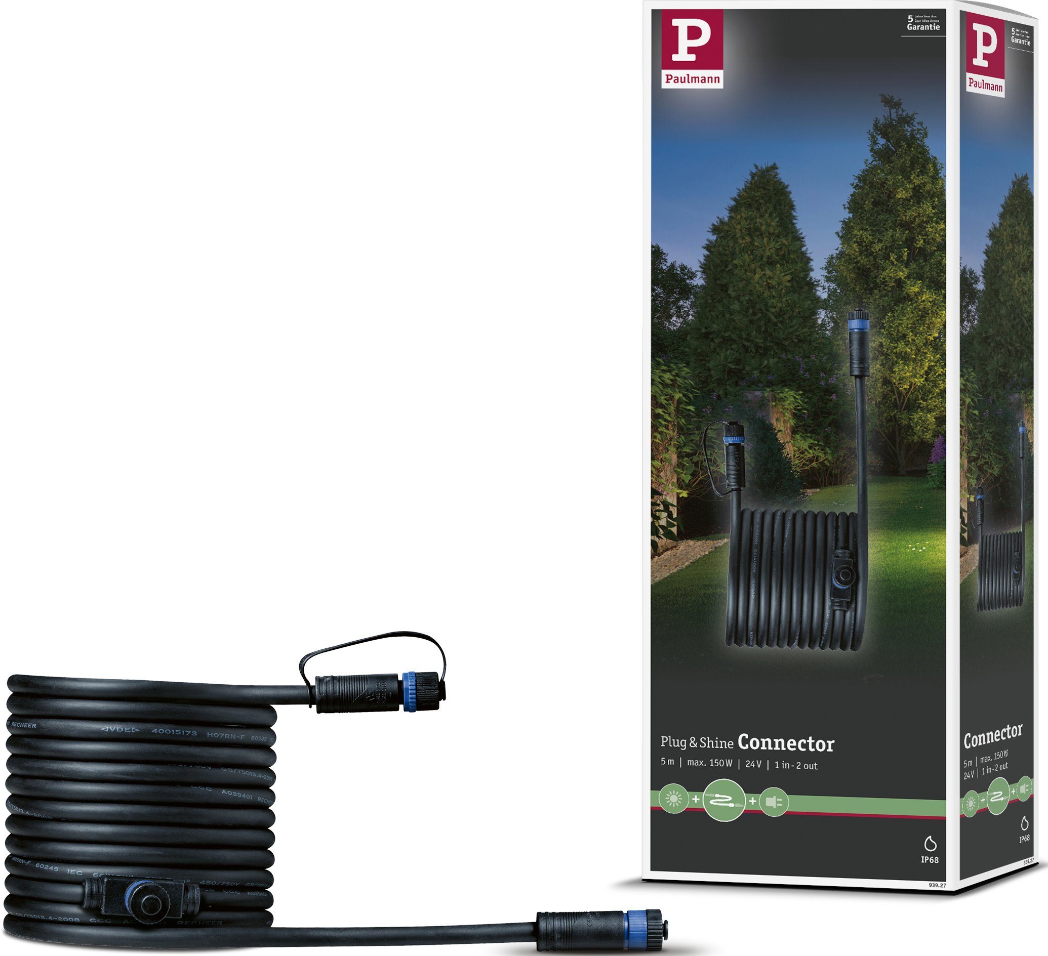 - 1 Paulmann cm), Lampen-Verbindungskabel, (500 IP68 in 5m out 2 Outdoor Plug&Shine