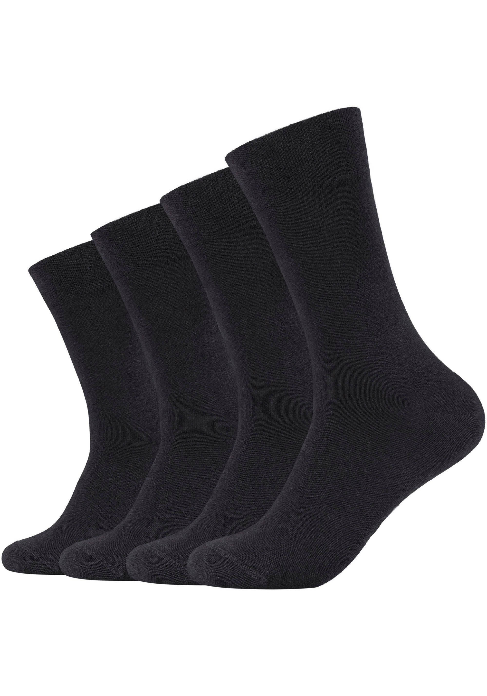 Camano Socken (Packung, 4-Paar) Atmungsaktiv: 97% Bio-Baumwolle schwarz | Lange Socken