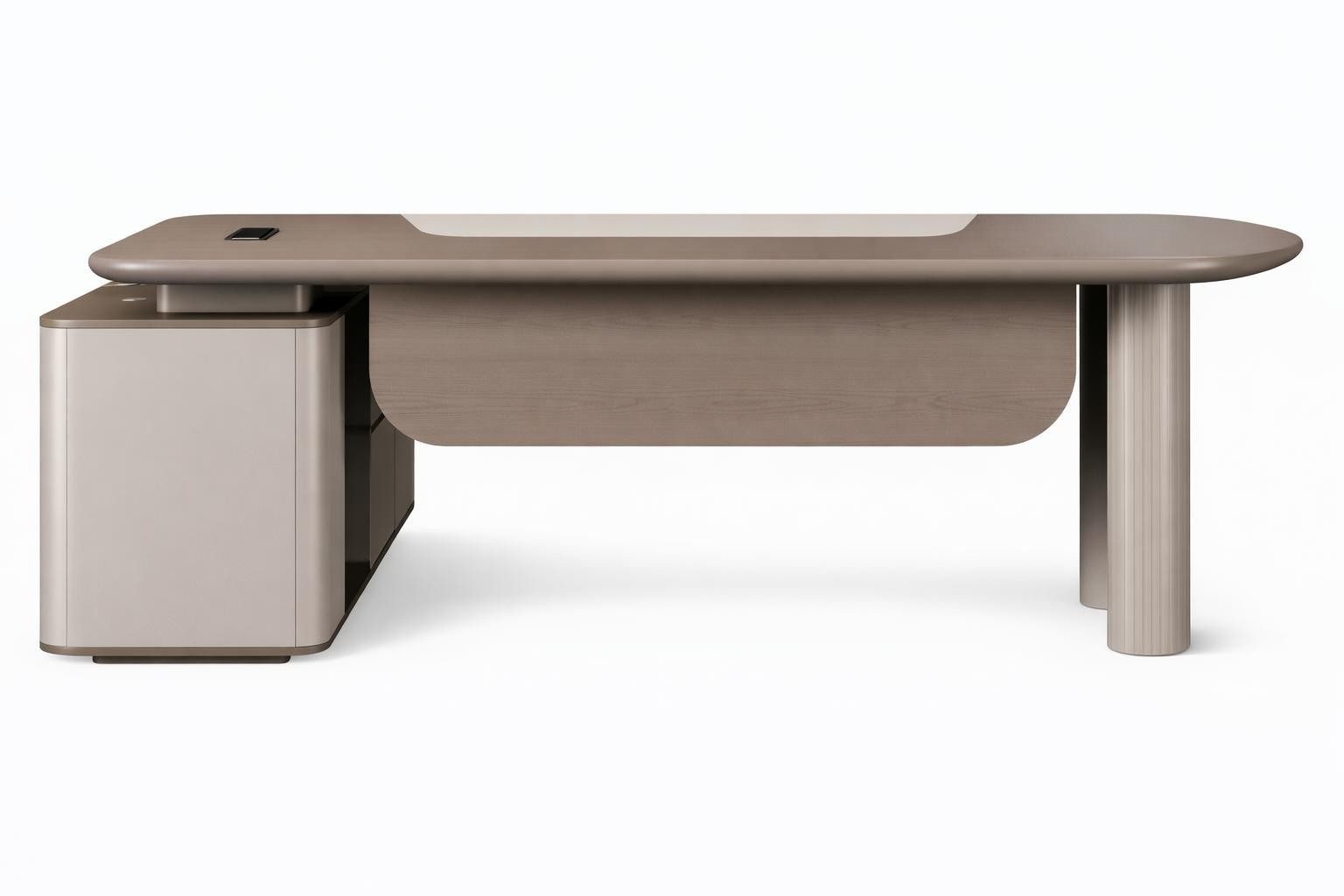 Xlmoebel Eckschreibtisch Eleganter Chefschreibtisch aus Holz mit modernem Design, Made in Europa