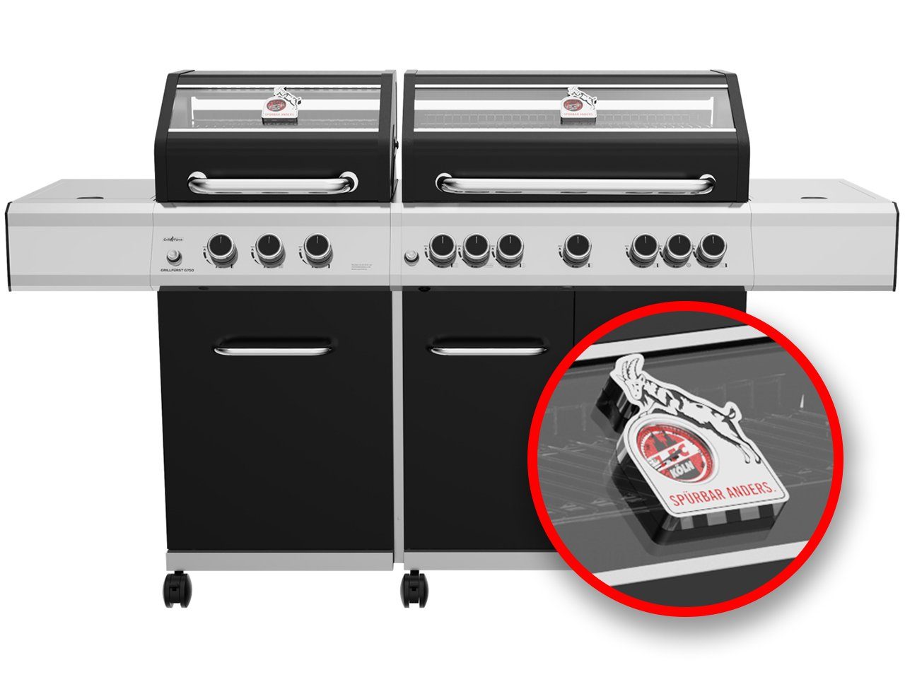 Grillfürst Gasgrill Grillfürst G750G 7-Brenner Doppelkammer - Gasgrill - 1. FC Köln