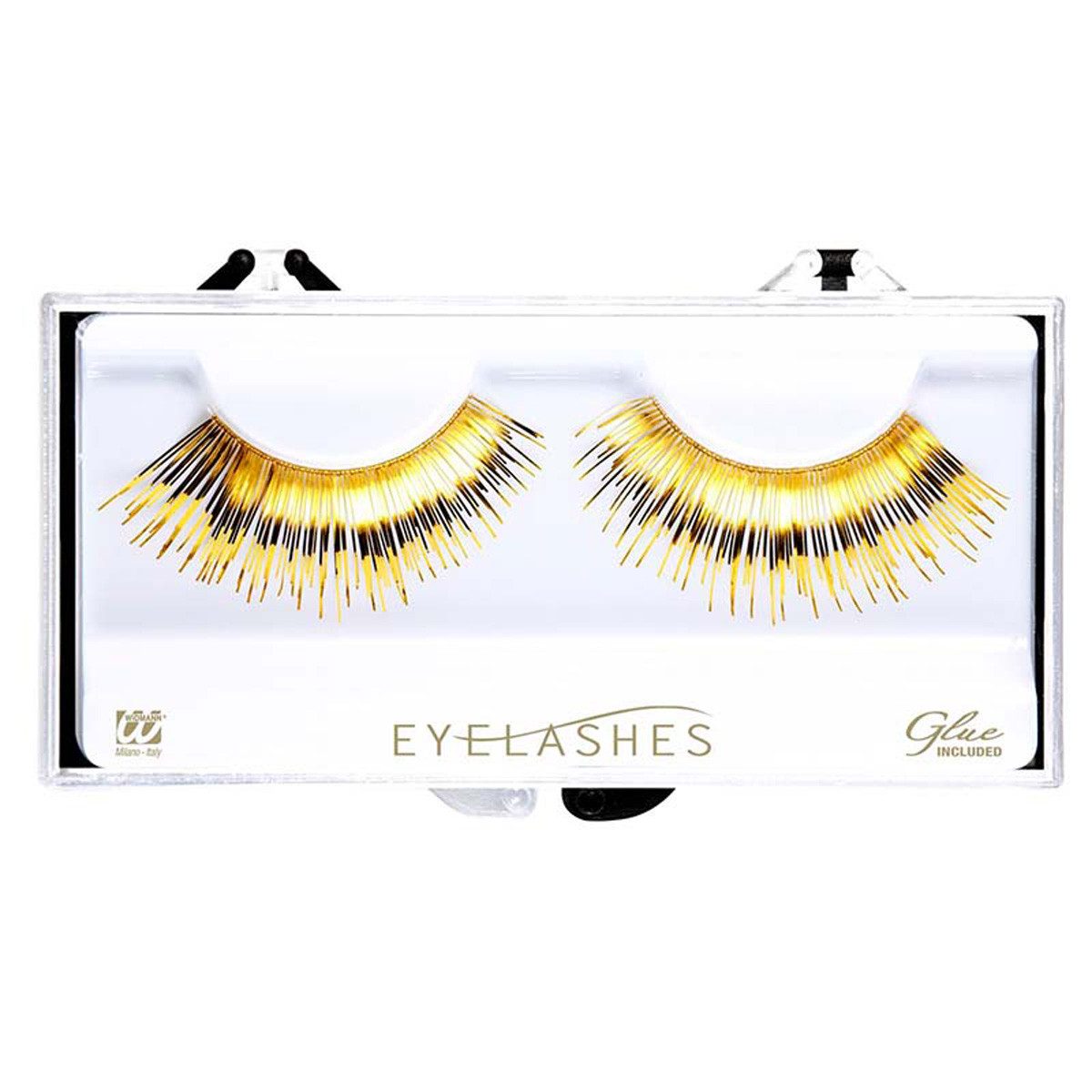Widmann S.r.l. Bandwimpern Wimpern Gold Metallic mit Klebstofftube