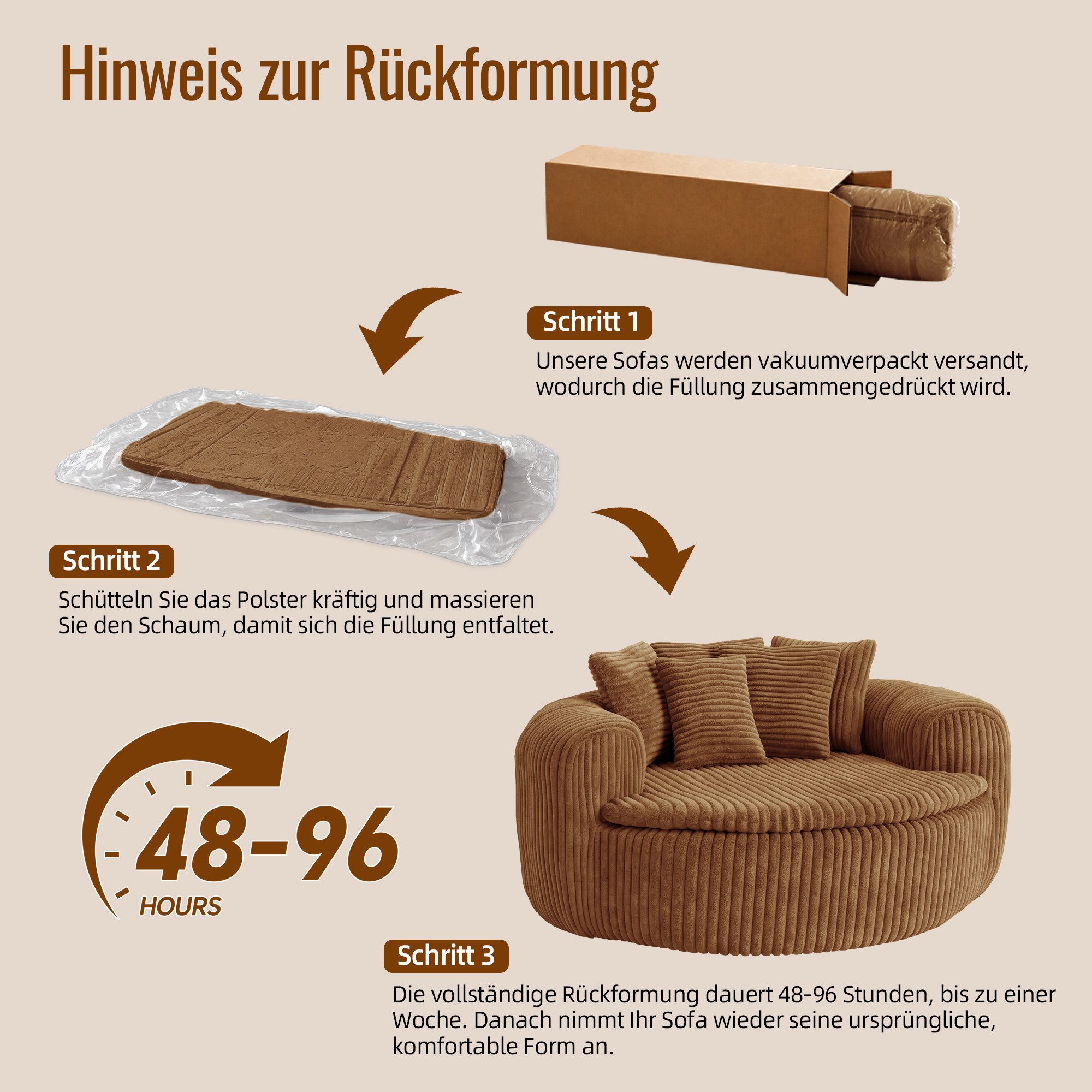 Celya Sitzsack mit gepolstertem tiefem Sitz und fünf Rückenkissen (Loungesessel für Erwachsene, extrabreite umschließende Armlehnen) – Bild 3 von 5