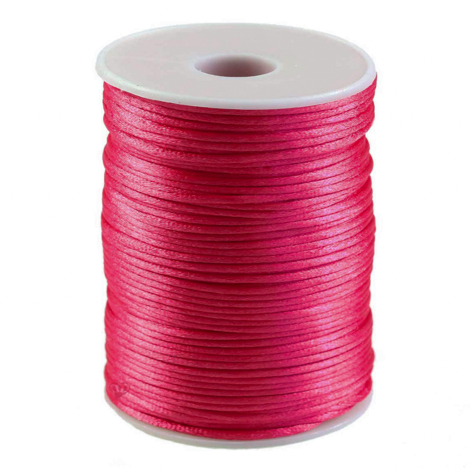 maDDma Kordel 90m Satinschnur 2mm Satinkordel Schmuck-Kordel Kumihimo Bänder, pink breeze