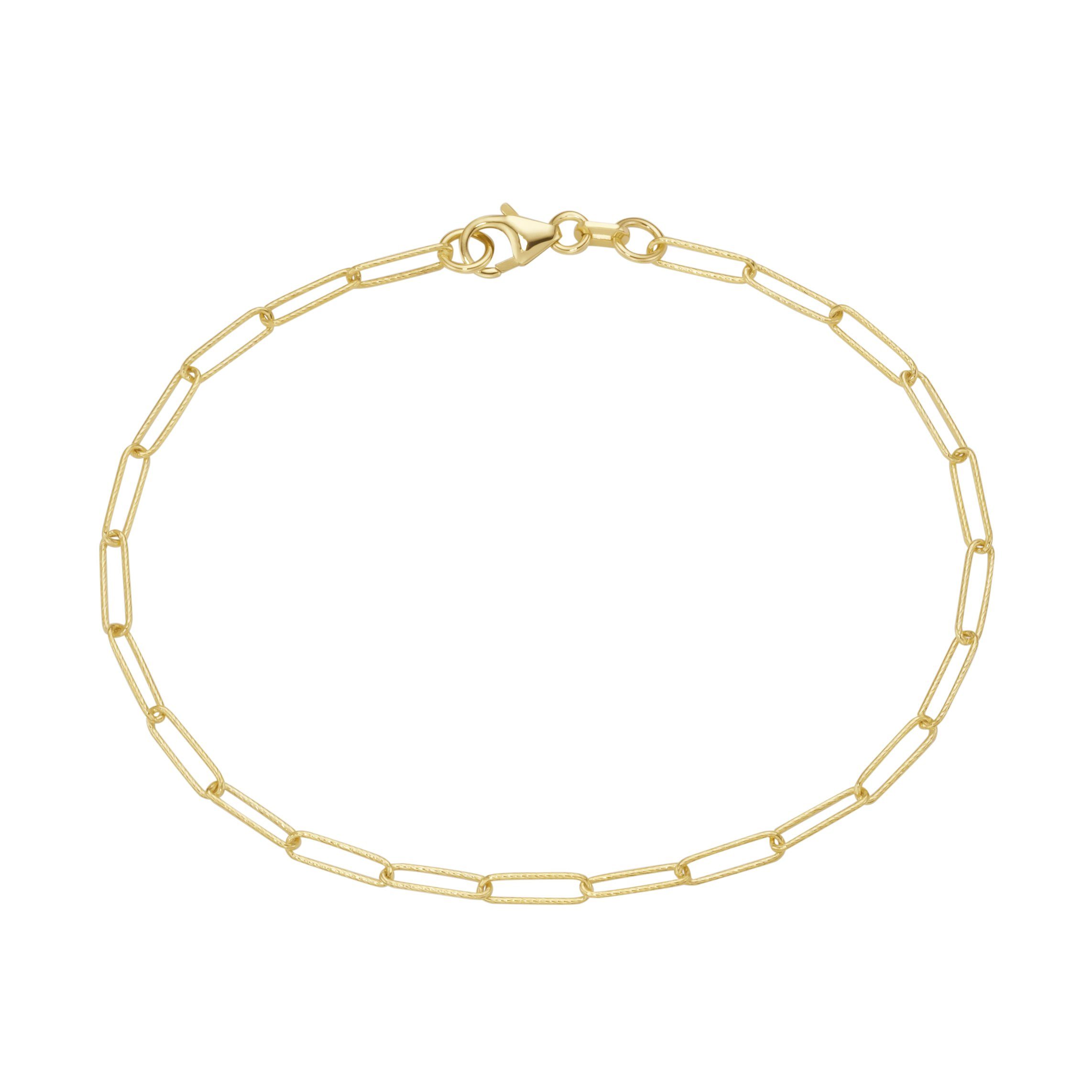 Luigi Merano Armband lange diamantierte Ankerglieder, Gold 585